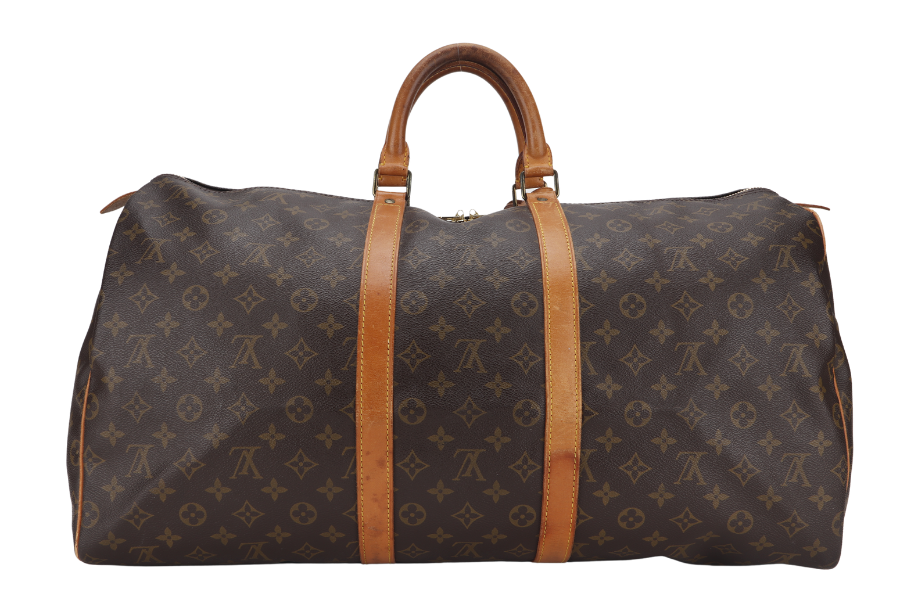 LOUIS VUITTON KEEPALL 55 MONOGRAM CANVAS GOLD HARDWARE WITH DUST COVER