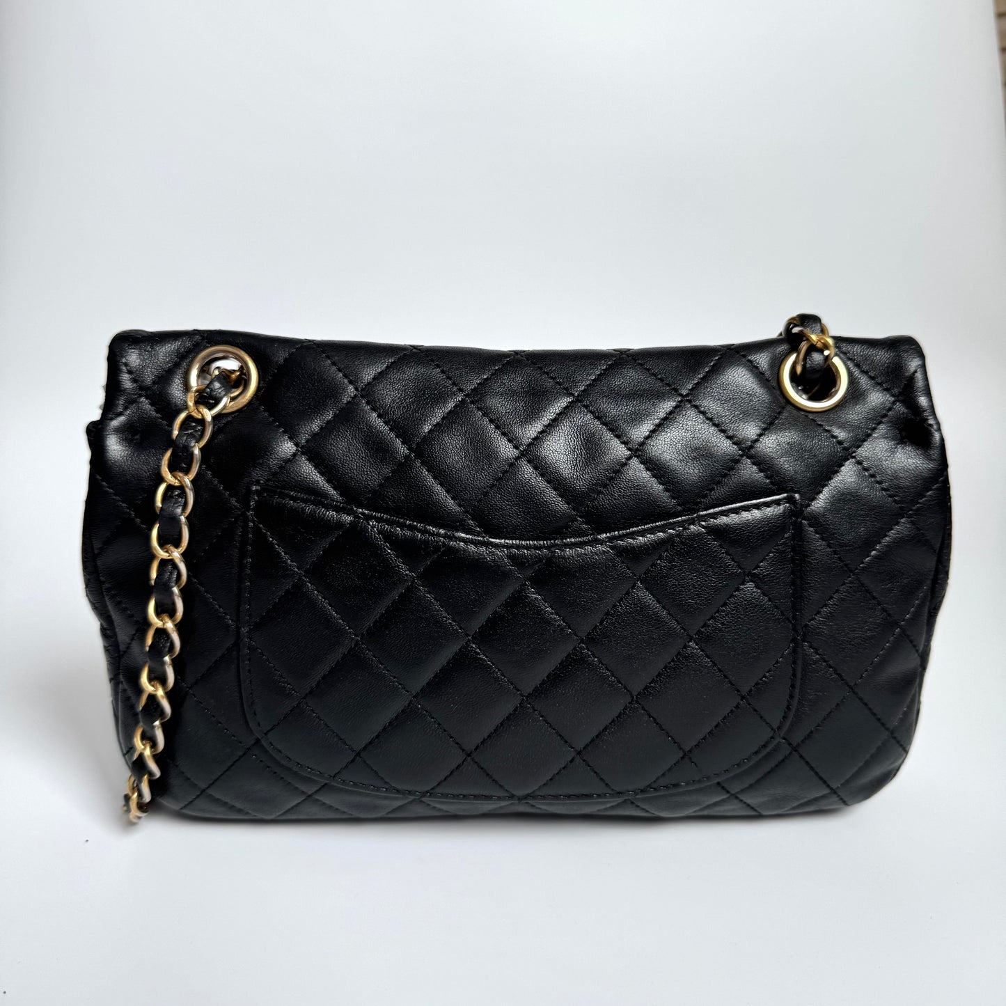 Chanel Classic Flap Lambskin Valentine Marine Charms Black Leather Key Chain Charms 2