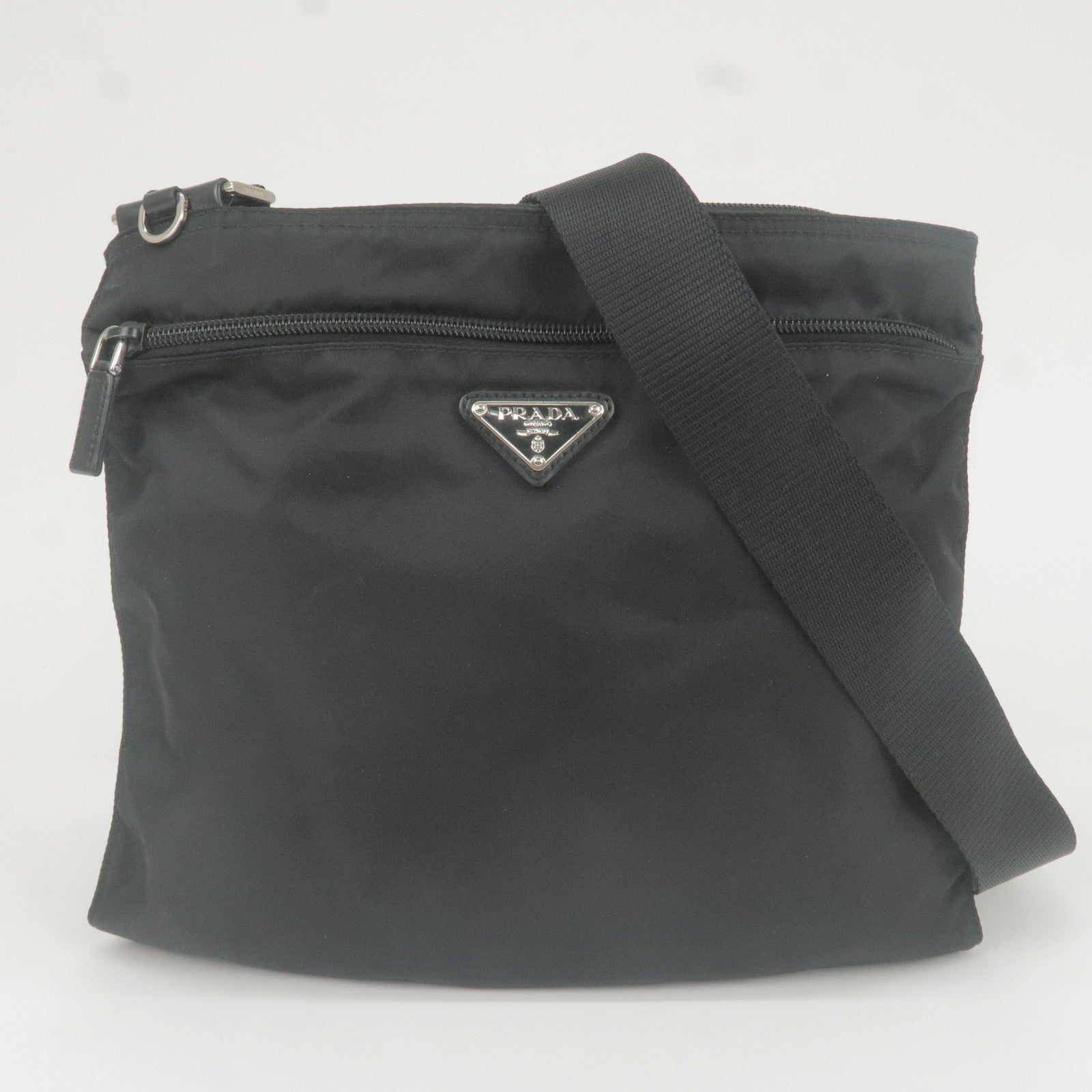 Prada Prada Logo Nylon Leather Shoulder Bag Nero Black 1Bc137 35740 13