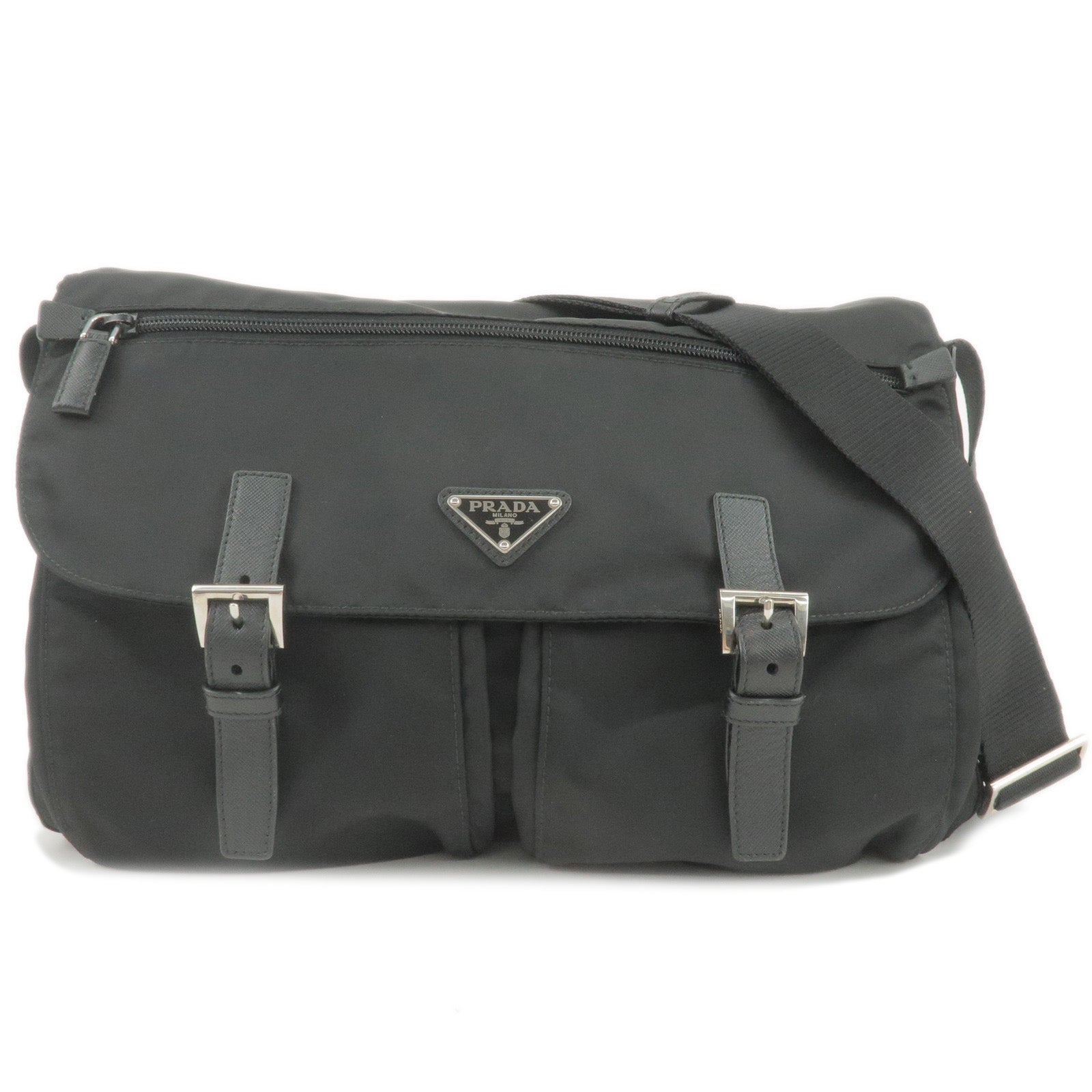 Prada Prada Logo Nylon Leather Shoulder Bag Crossbody Bag Bt1738 35976 12