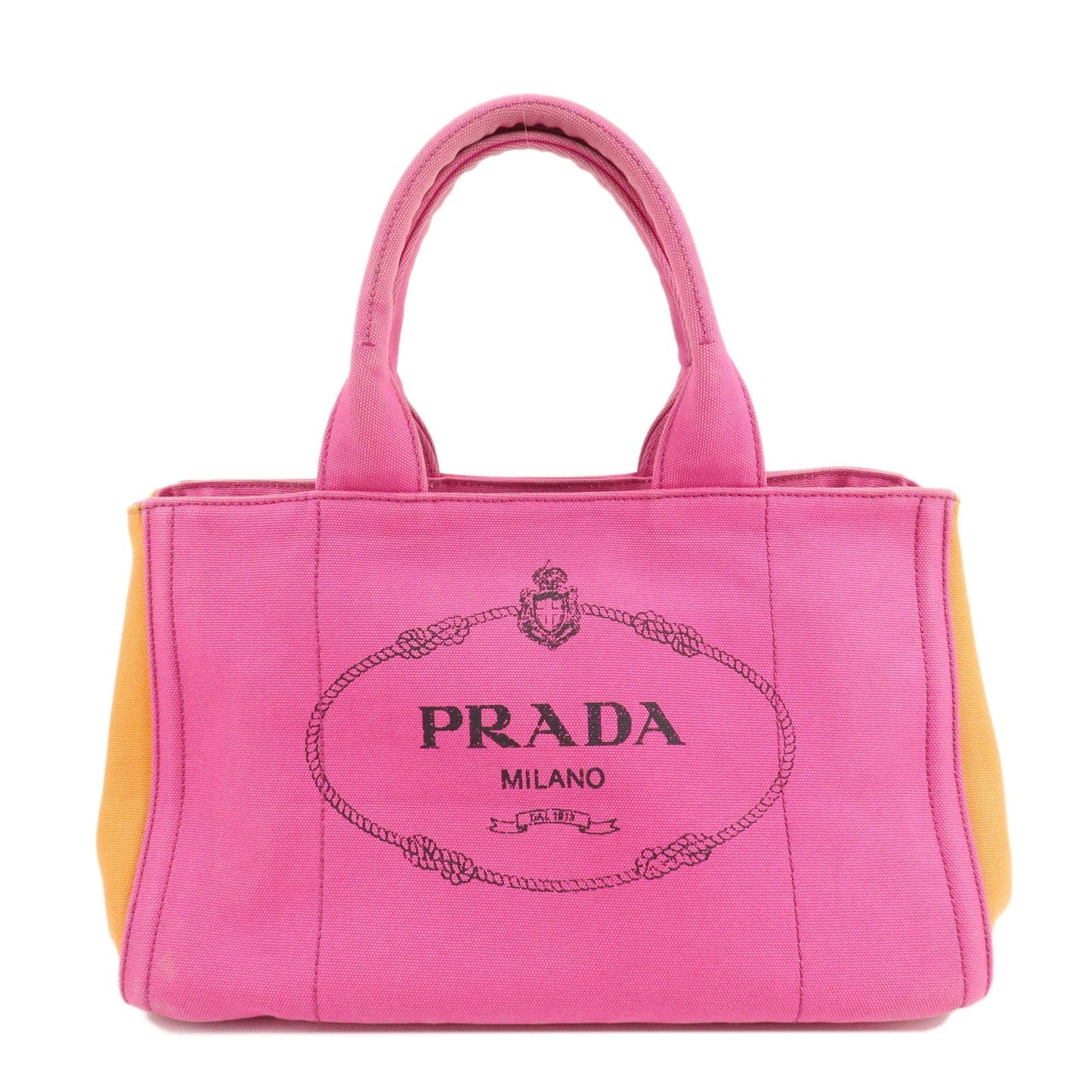 Prada Tote Bag Canapa Limited Edition d Canvas Pink Orange