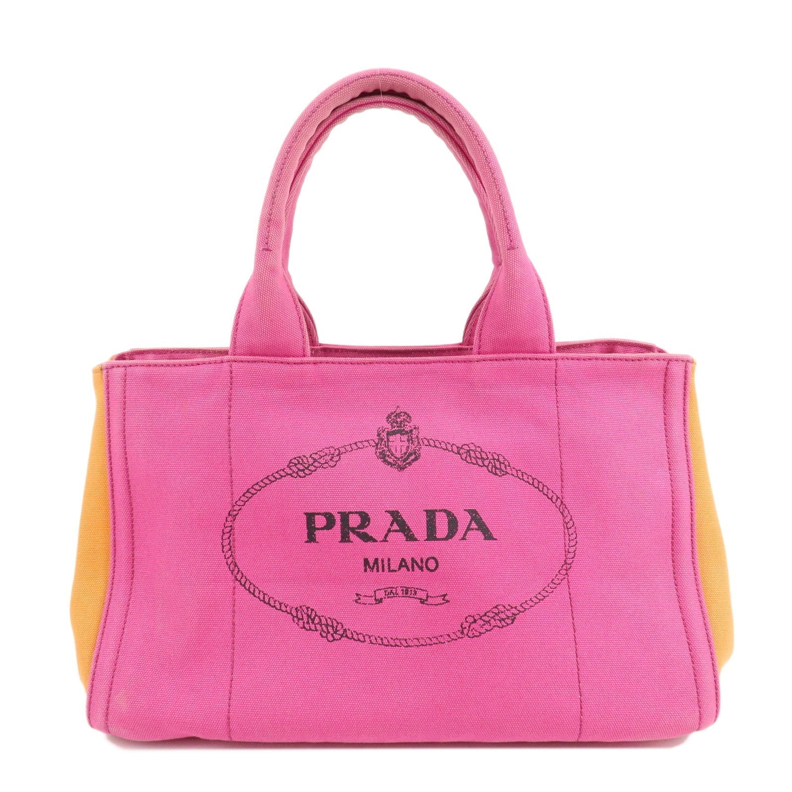 Prada Tote Bag Canapa Limited Edition d Canvas Pink Orange