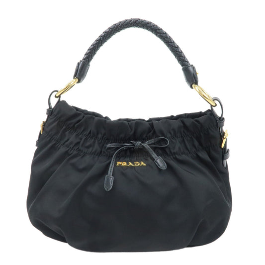 Prada Shoulder Bag d 2 Leather Nylon Black