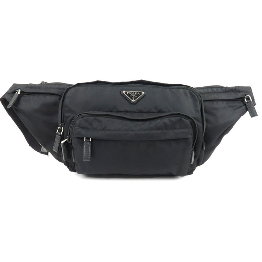 Prada Crossbody Bag Waist Bag d Leather Nylon Black