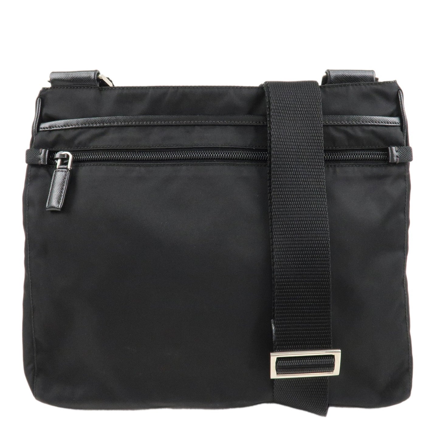 Prada Crossbody Bag Shoulder Bag d Leather Nylon Black