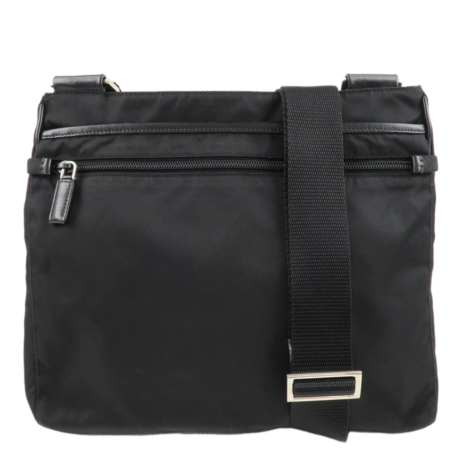 Prada Crossbody Bag Shoulder Bag d Leather Nylon Black