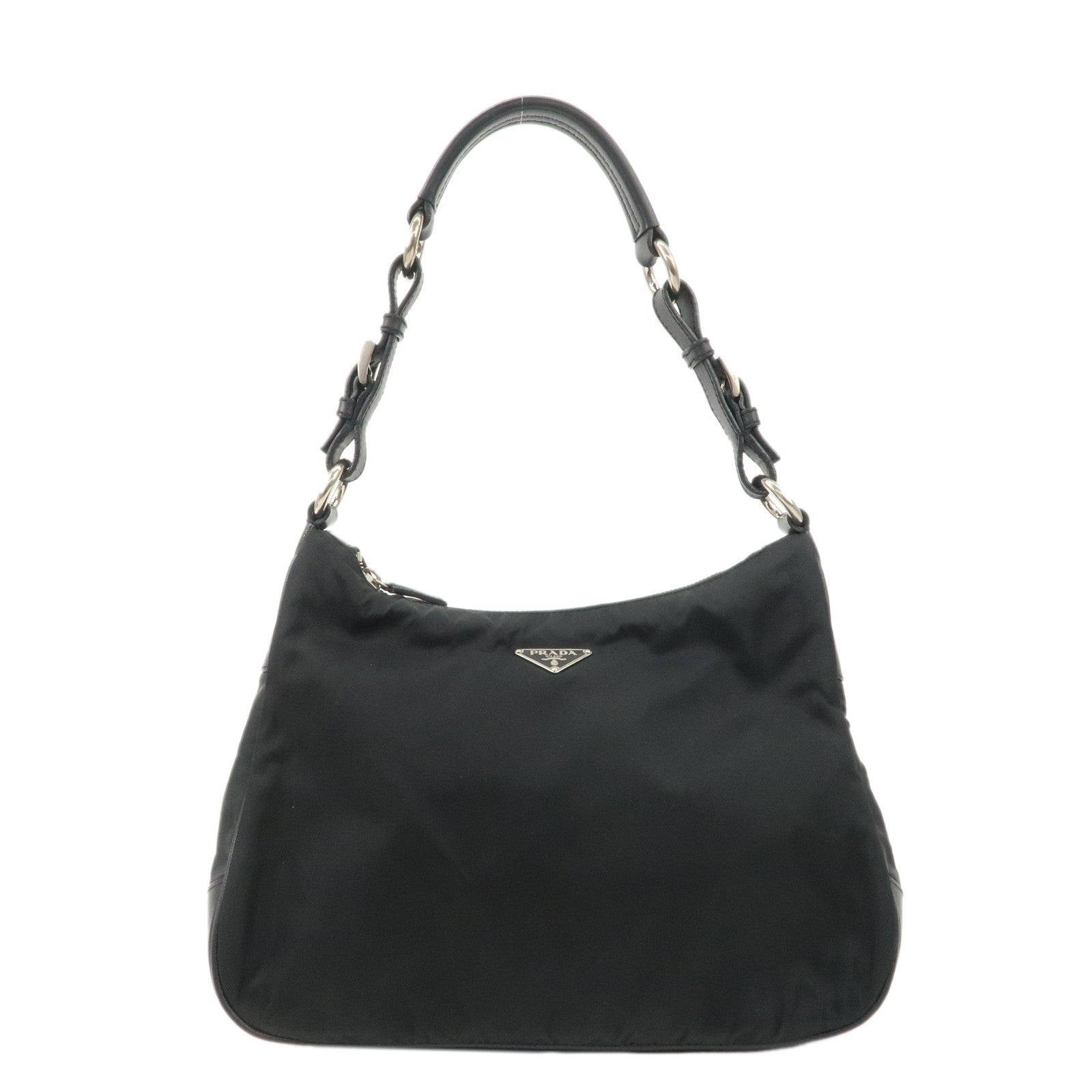 Prada Shoulder Bag d 3 Leather Nylon Black