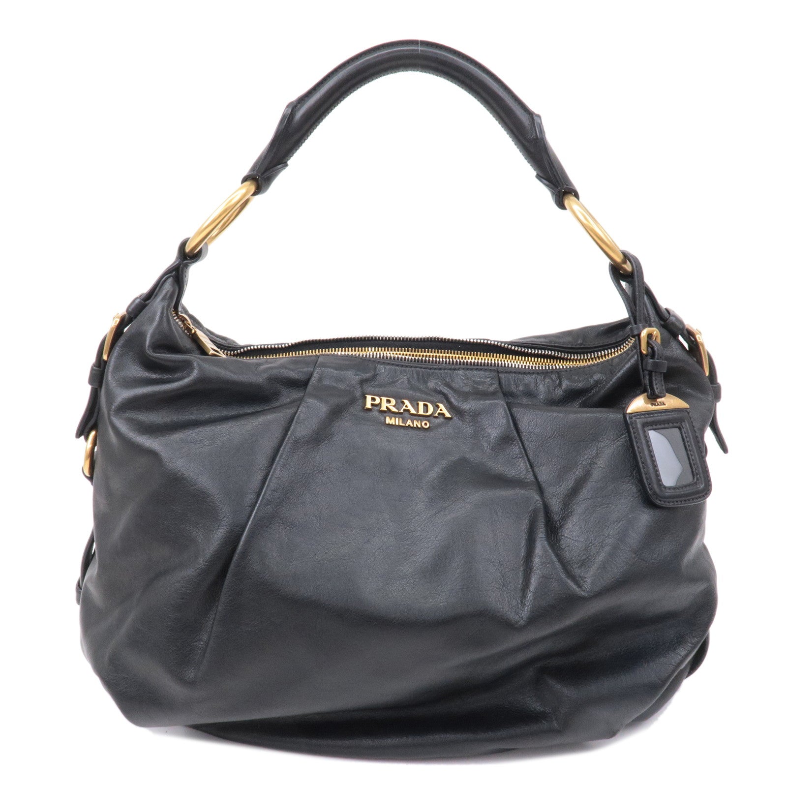 Prada Prada Logo Leather One Shoulder Bag Nero Black