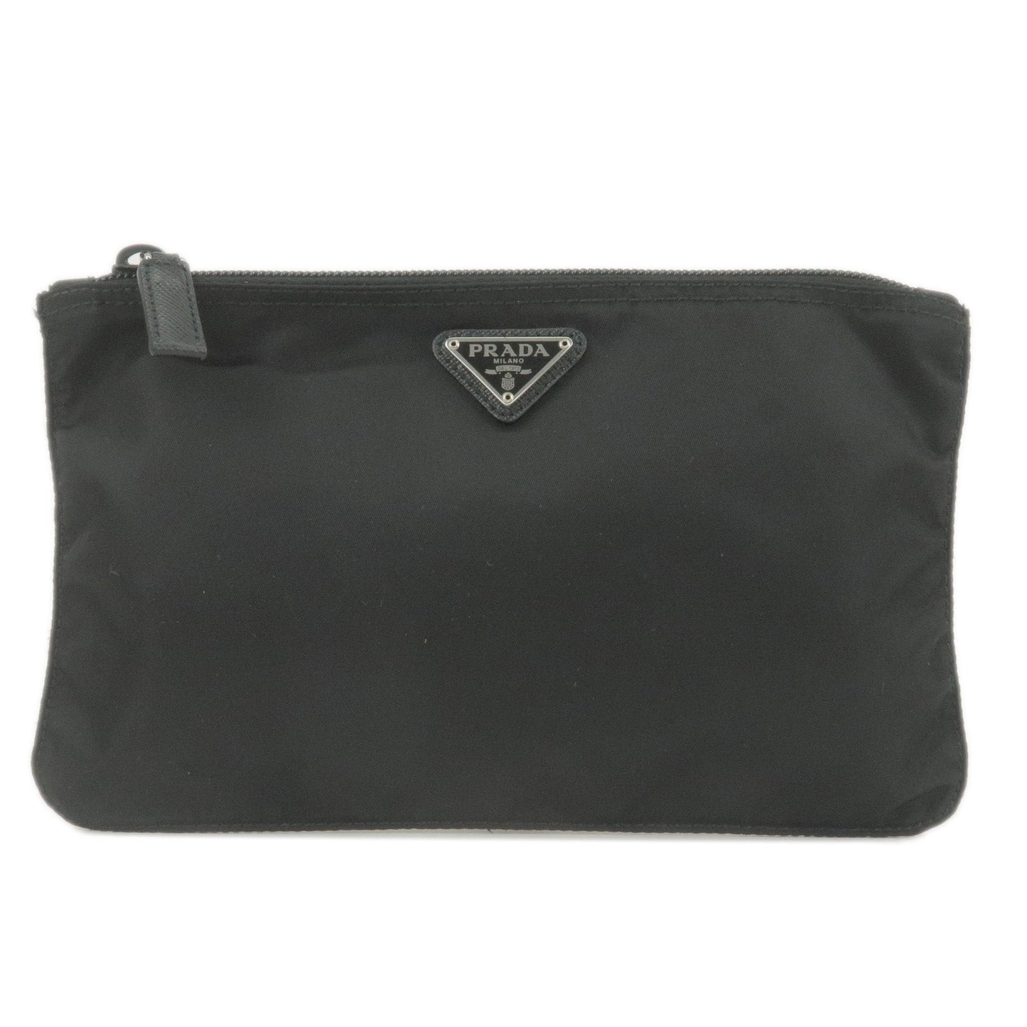 Prada Prada Logo Nylon Leather Pouch Clutch Cosmetic Bag Clutch Bag