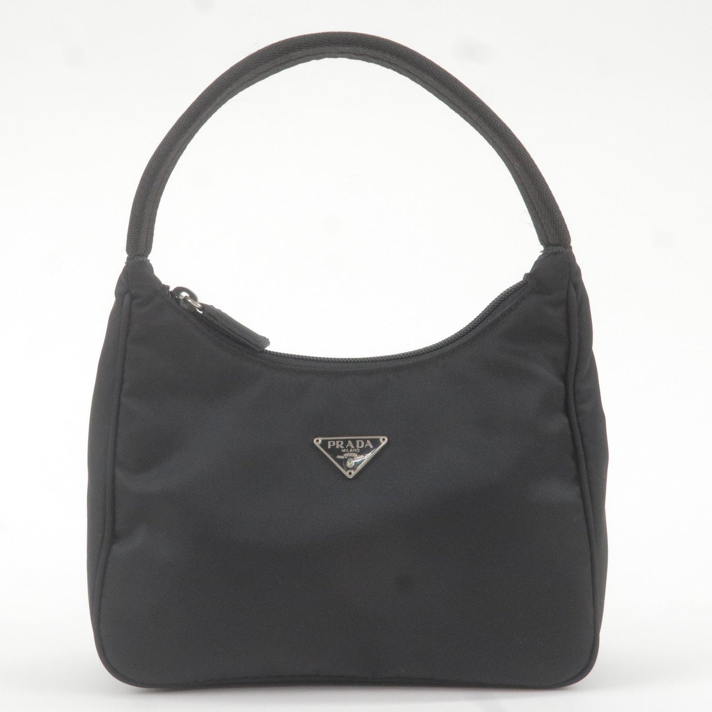 Prada Prada Logo Nylon Hand Bag Pouch Purse Nero Travel Bag