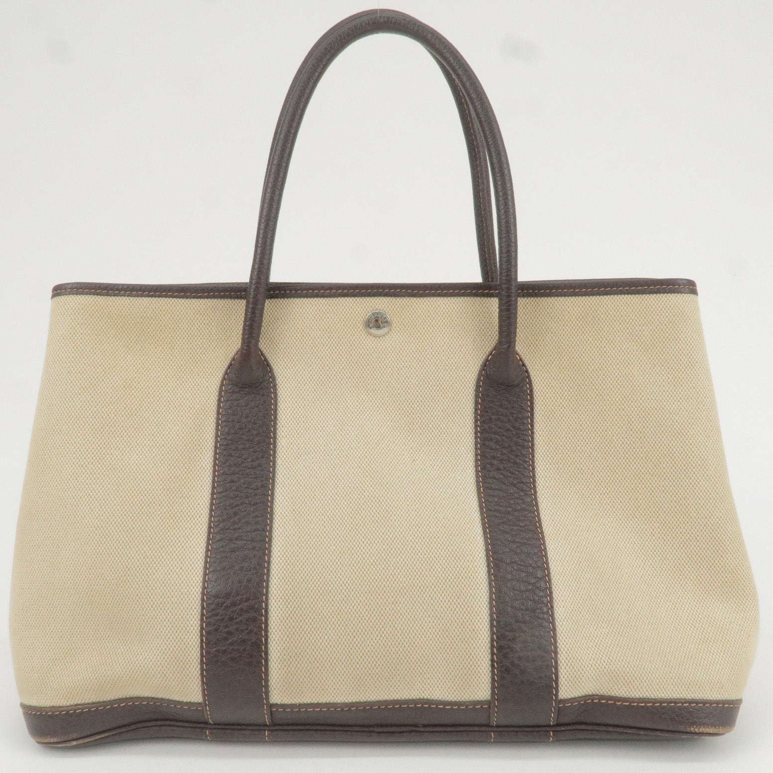 Hermes Luxury Garden Party Pm Tote Bag G Leather Canvas
