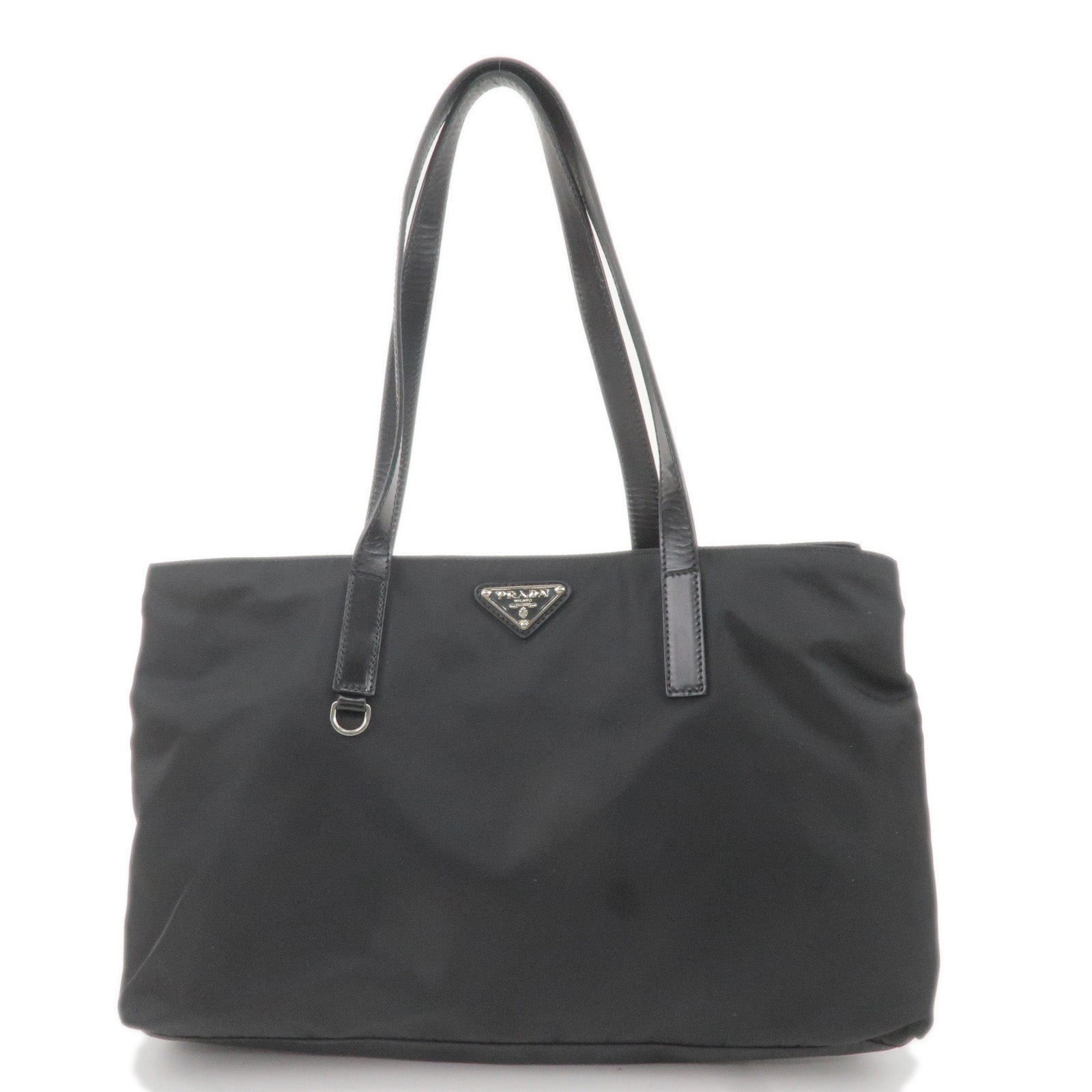 Prada Prada Logo Nylon Leather Tote Bag Hand Bag Black 36177 4