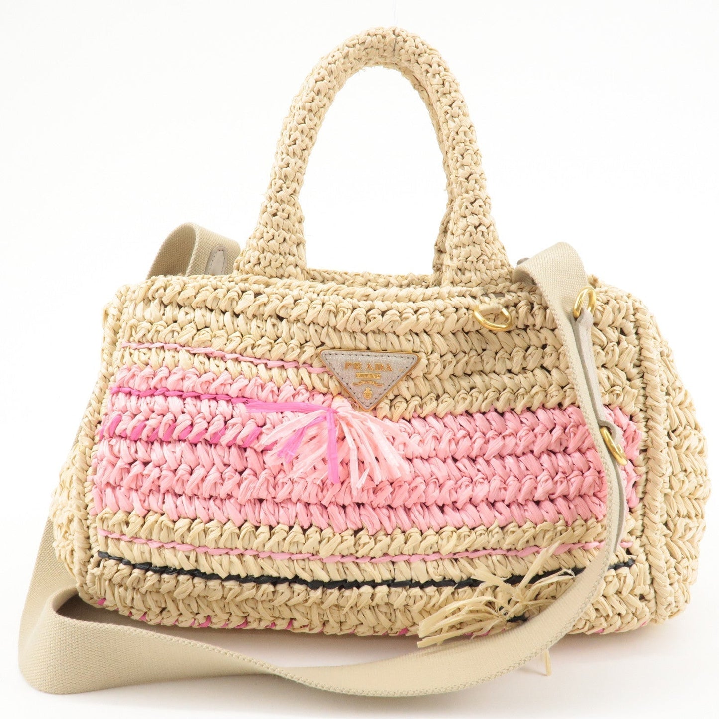 Prada Prada Raffia Canapa 2Way Bag Hand Bag Shoulder Shoulder Bag