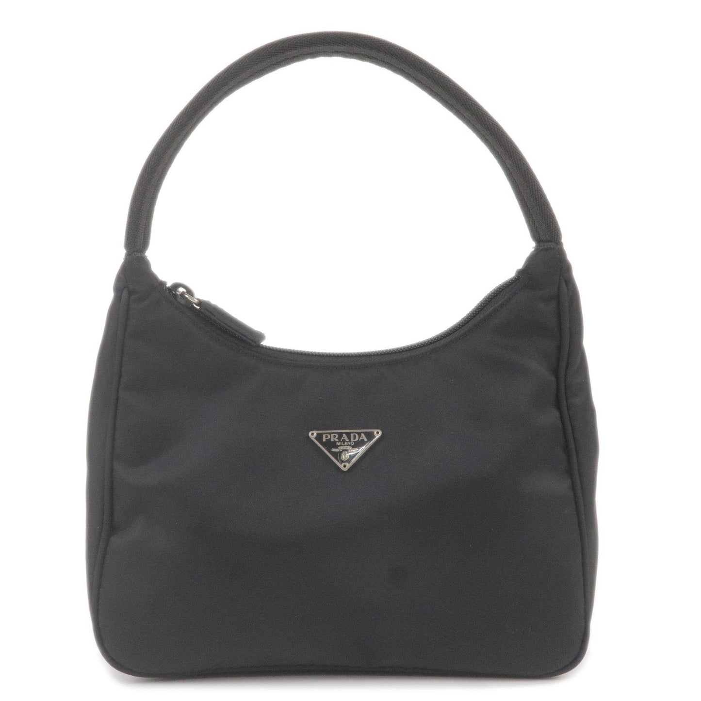 Prada Prada Logo Nylon Hand Bag Pouch Purse Nero Travel Bag