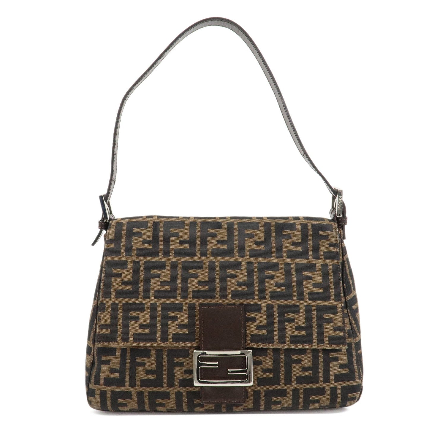 Fendi Shoulder Bag Mamma Baguette Zucca d 6 Leather Canvas