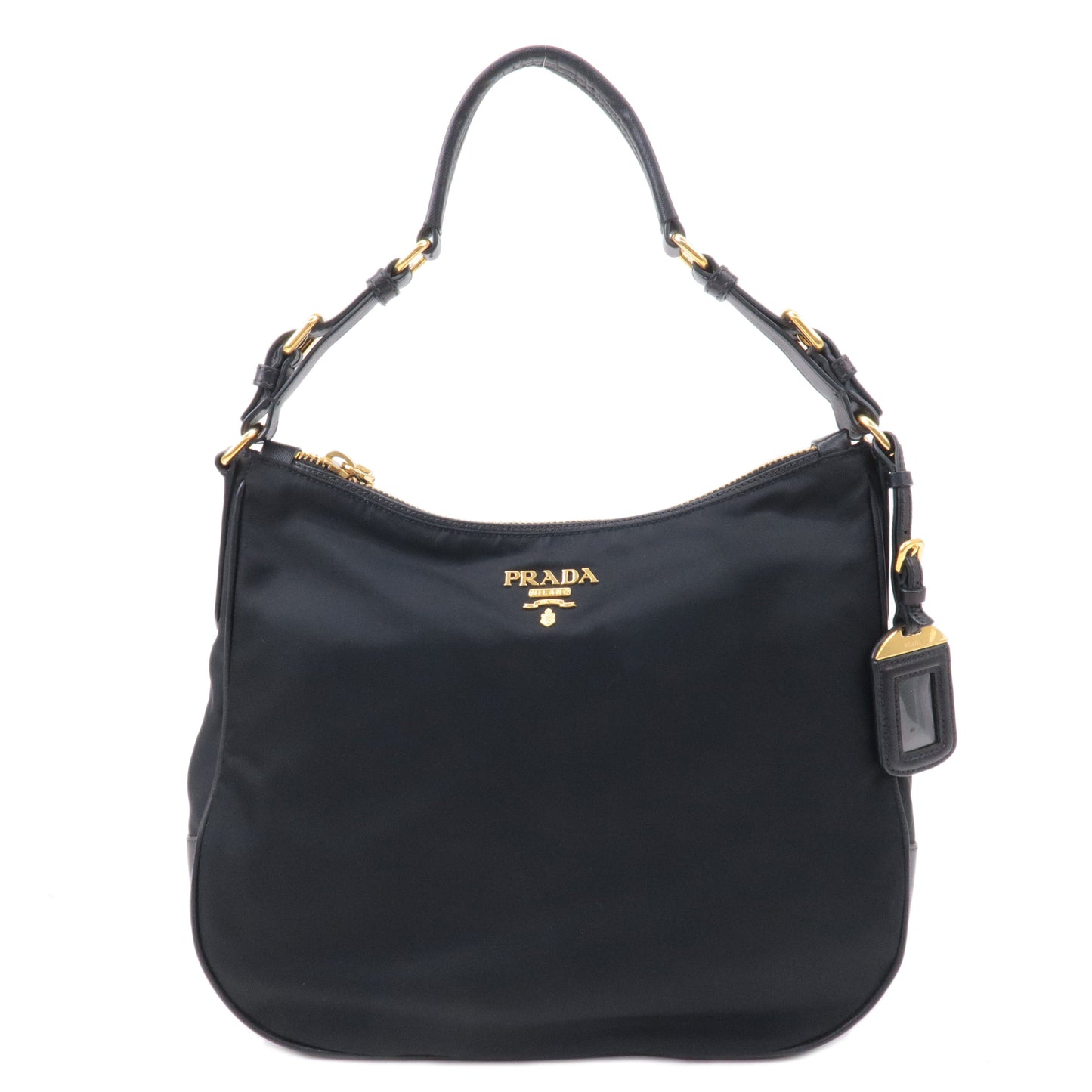 Prada Prada Nylon Leather Hand Bag Shoulder Bag Black