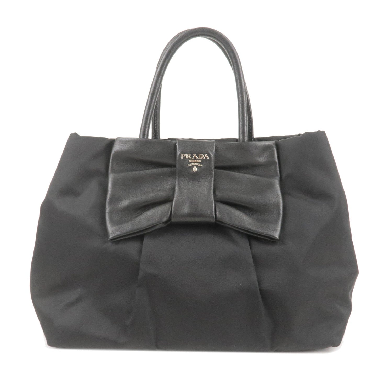Prada Prada Logo Nylon Leather Ribbon Tote Bag Black Bn1601 36857 6