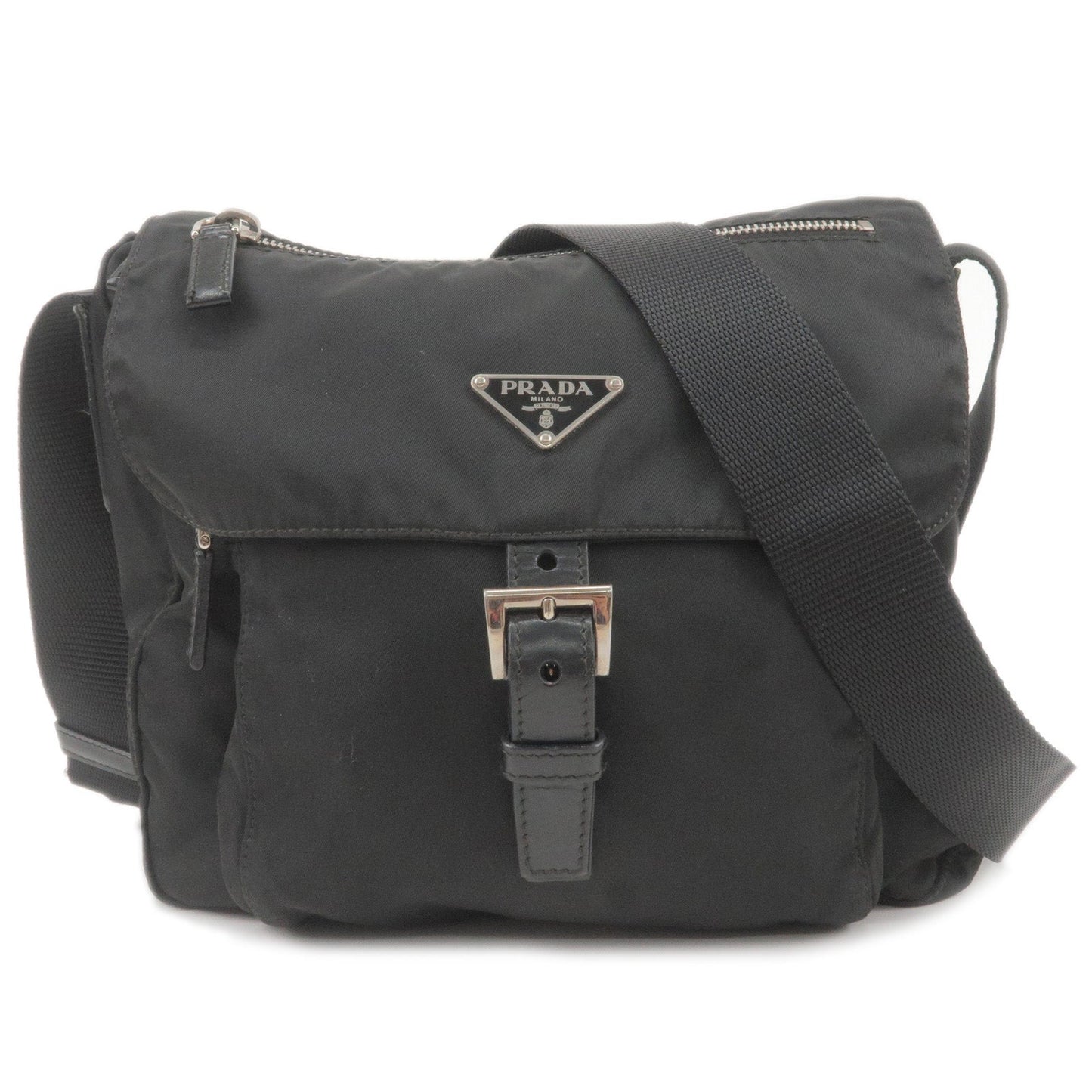 Prada Prada Nylon Leather Shoulder Bag Nero Black Bt8994