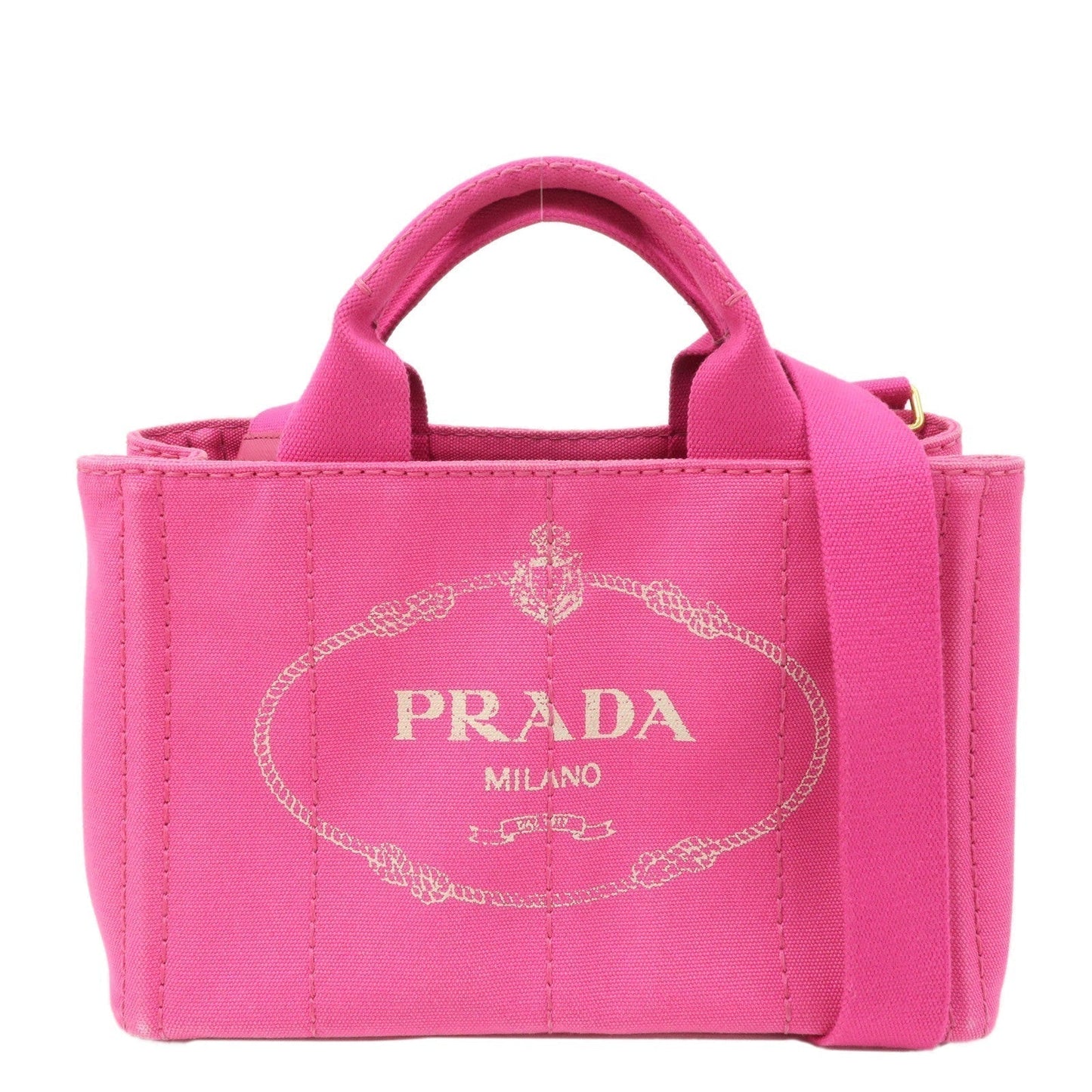 Prada Prada Logo Canapa Mini Canvas 2Way Tote Bag
