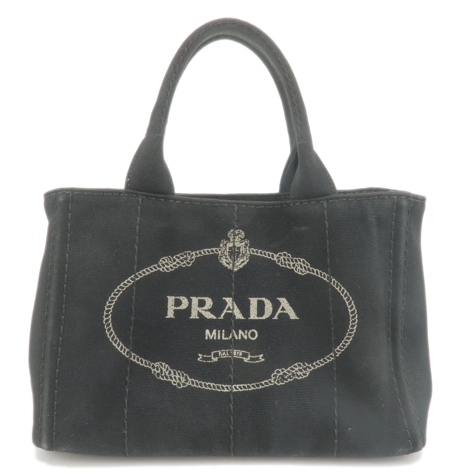 Prada Prada Canapa Mini Canvas Hand Bag Purse Black Travel Bag