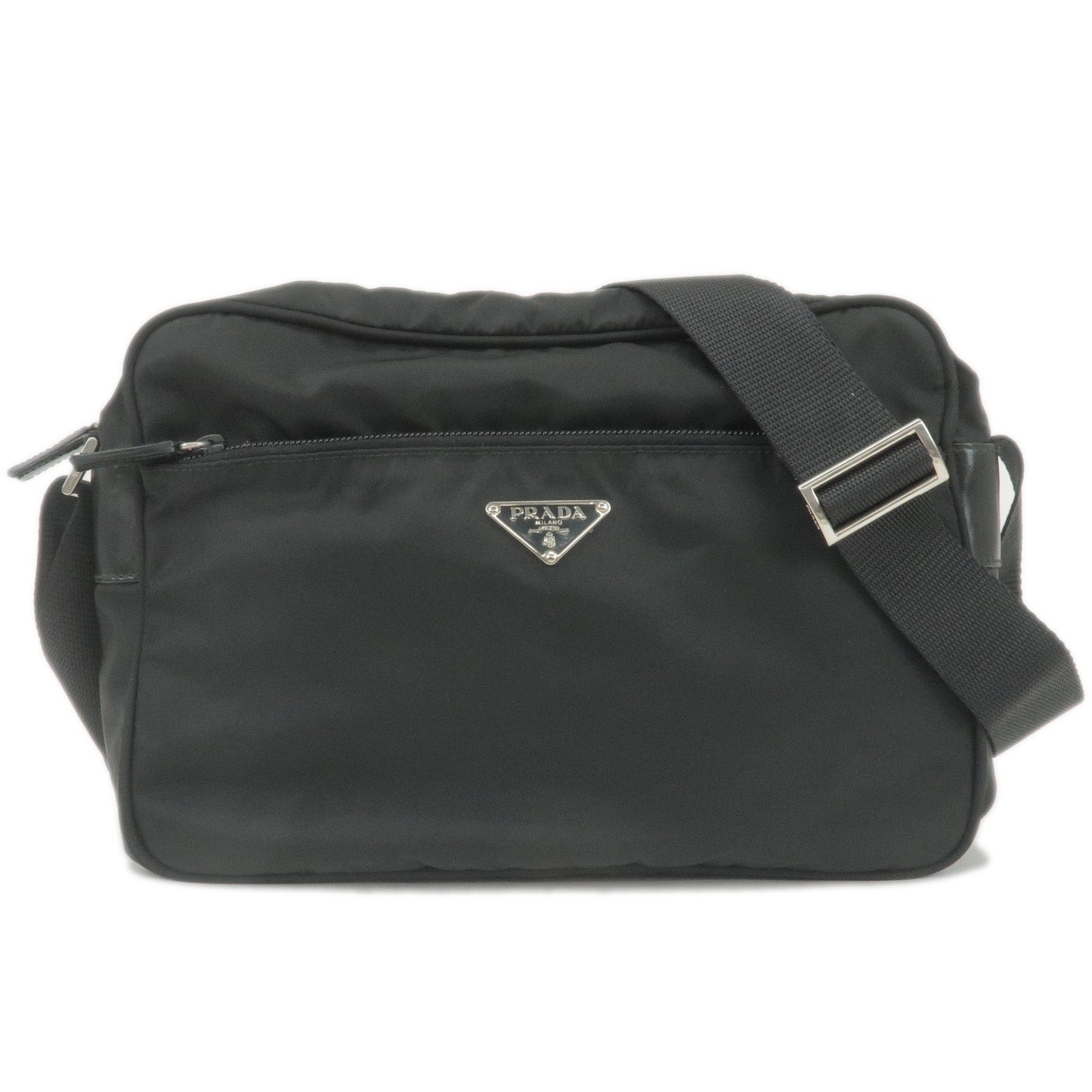Prada Prada Logo Nylon Leather Shoulder Bag Nero Black Bt0166 35749 12