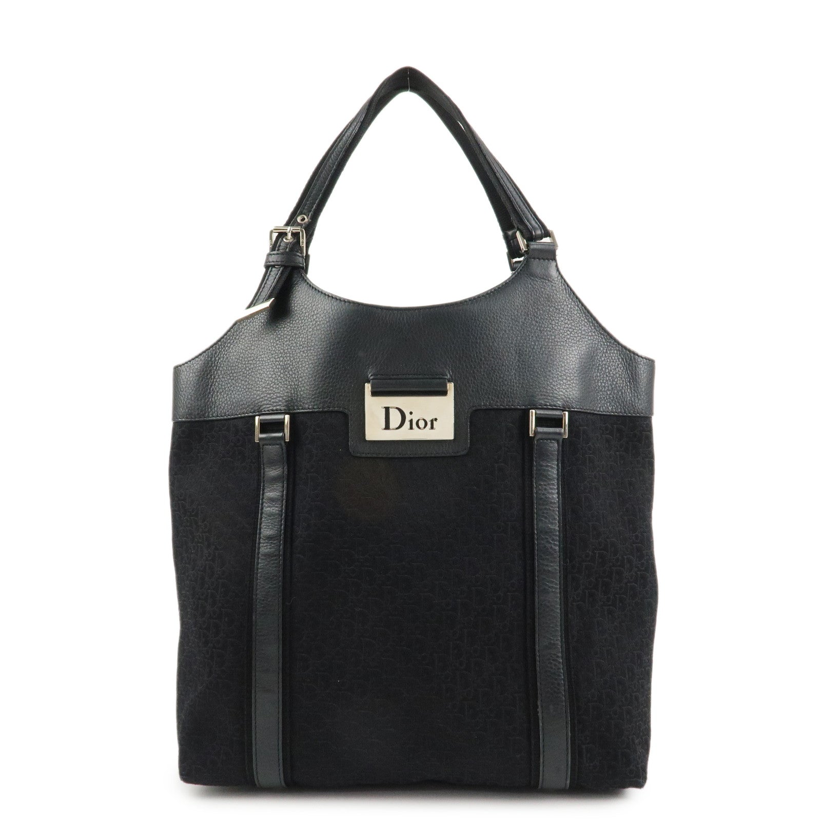 Dior Tote Bag Christian Street Chic Trotter d Leather Canvas