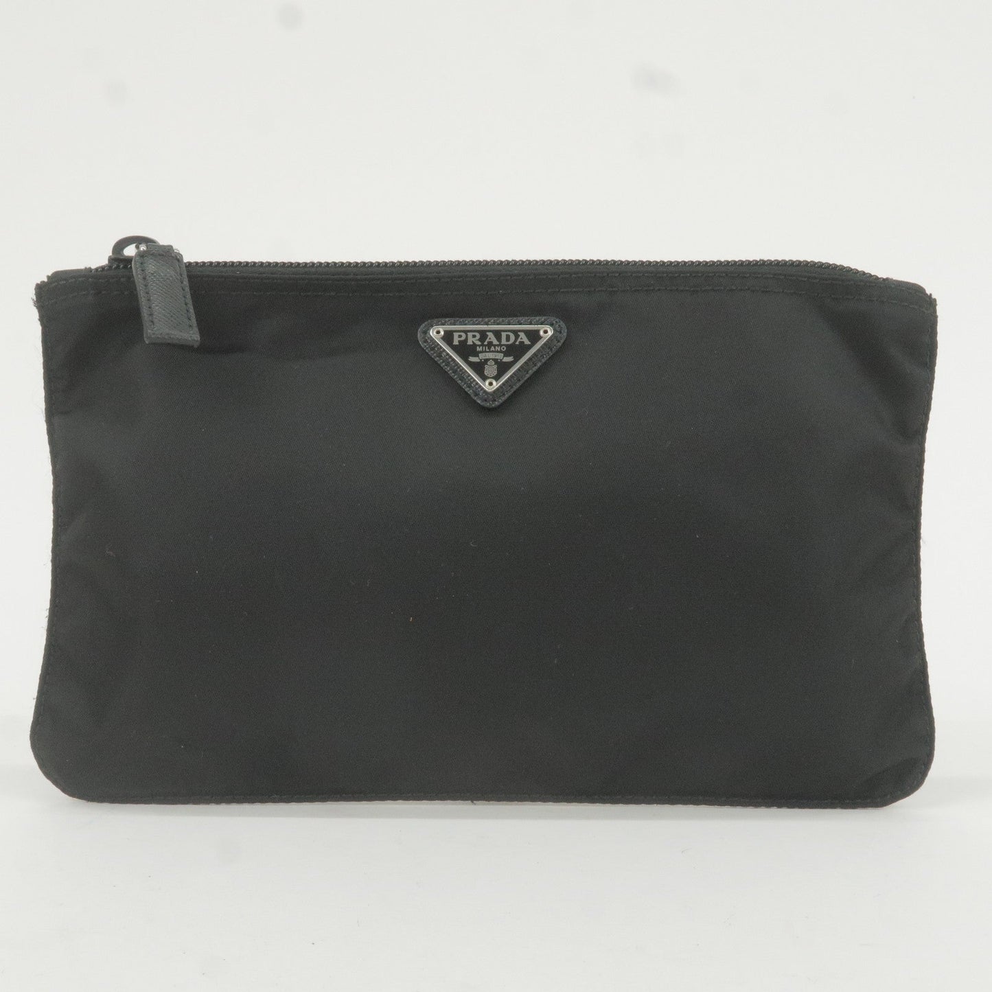 Prada Prada Logo Nylon Leather Pouch Clutch Cosmetic Bag Clutch Bag
