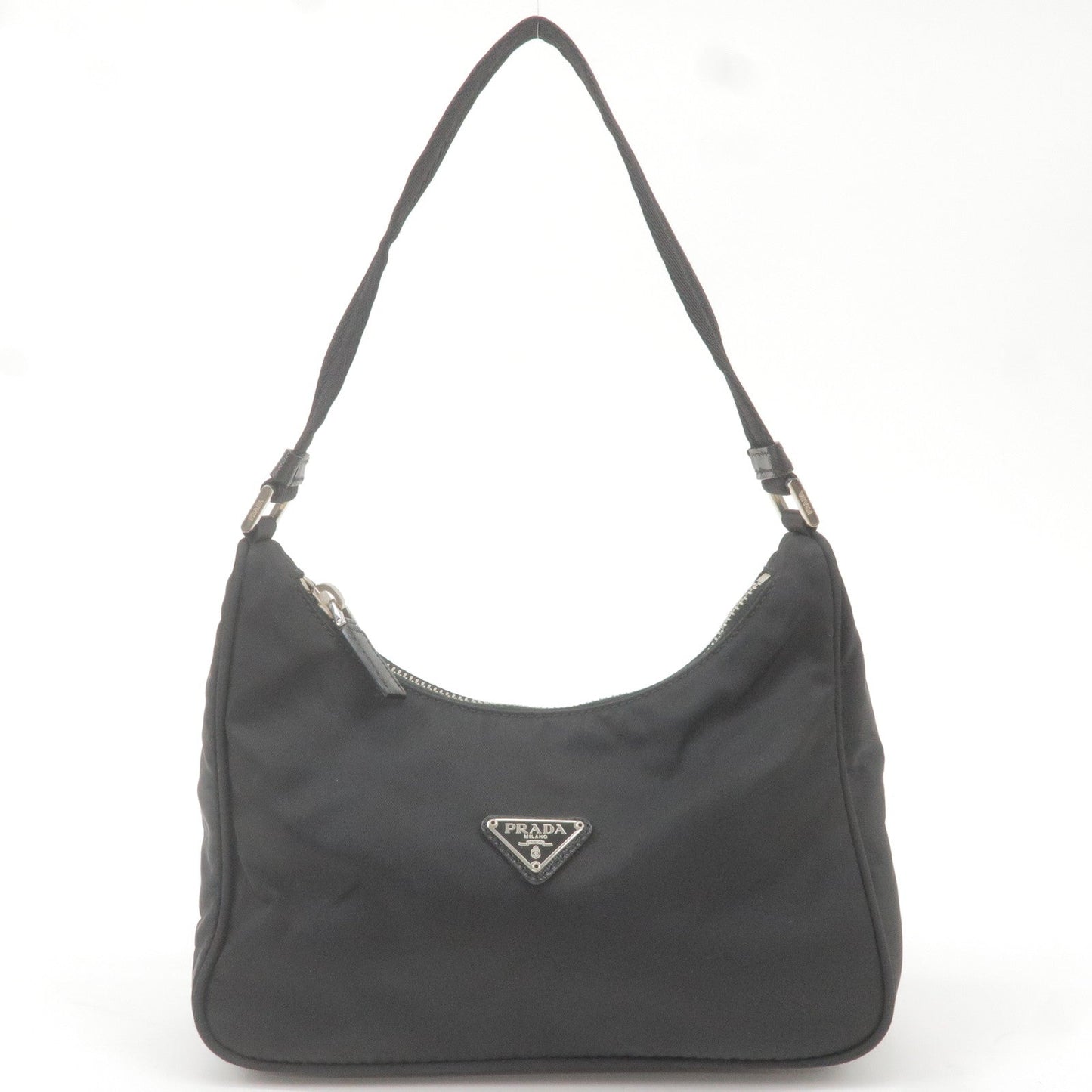 Prada Prada Logo Nylon Leather Shoulder Bag Nero Black 1N1204 36646 16