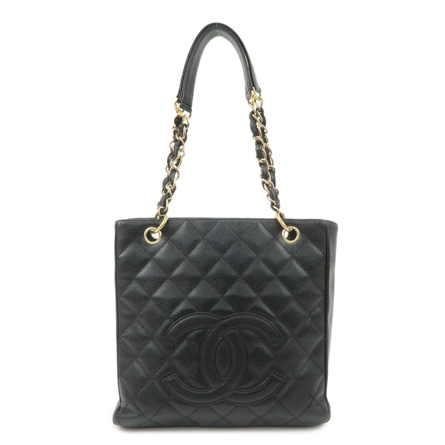 CHANEL Matelasse Caviar Skin PST Chain Tote Bag Black A20994