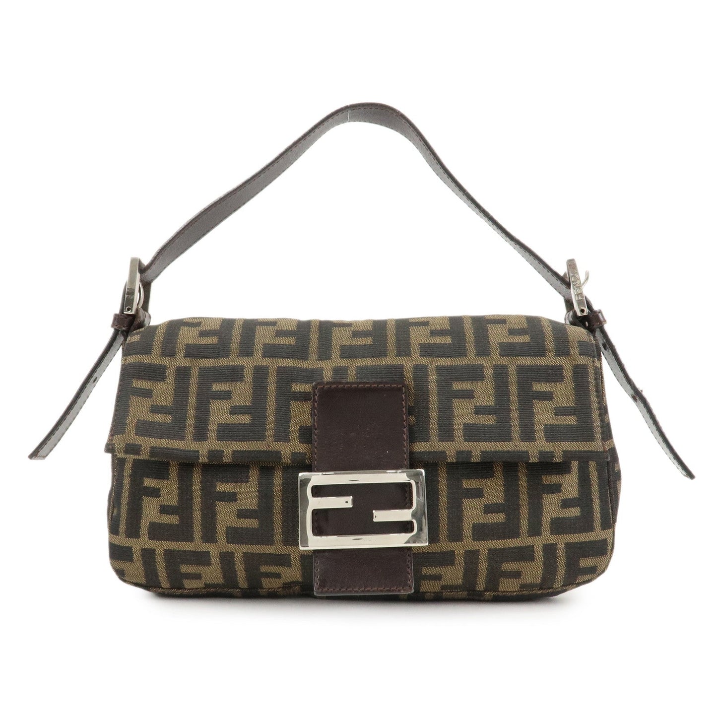 Fendi Shoulder Bag Mamma Bagguette Zucca d Leather Canvas