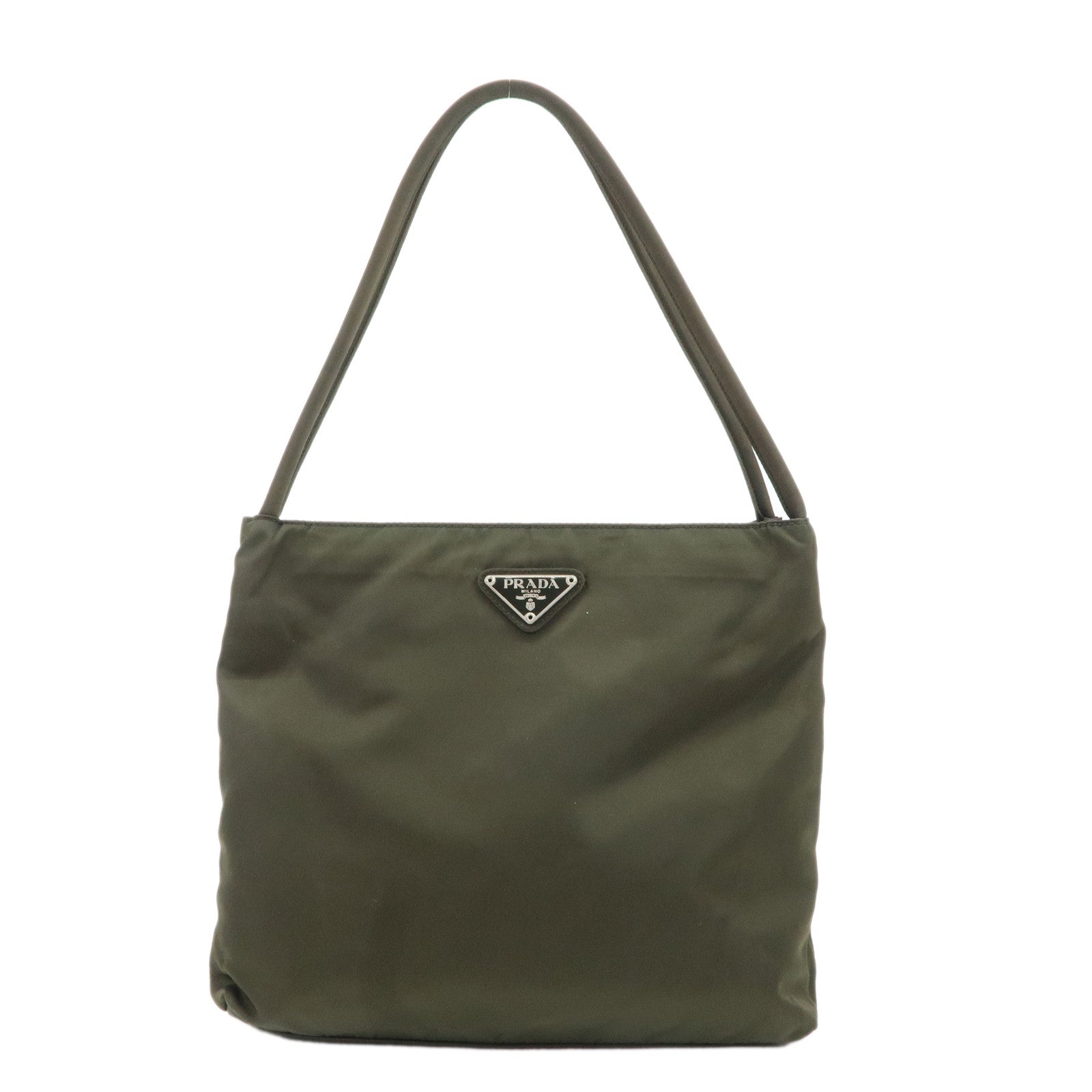 Prada Tote Bag Shoulder Bag Khaki d Nylon