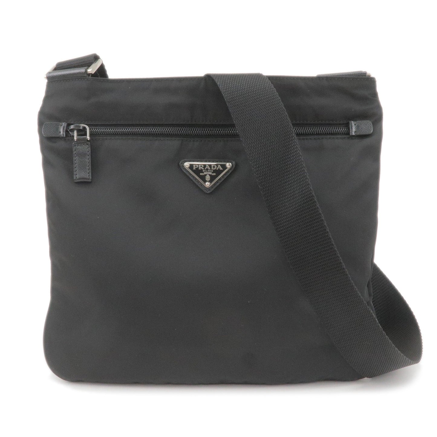 Prada Prada Logo Nylon Leather Shoulder Bag Nero Black Va0563 36318 13