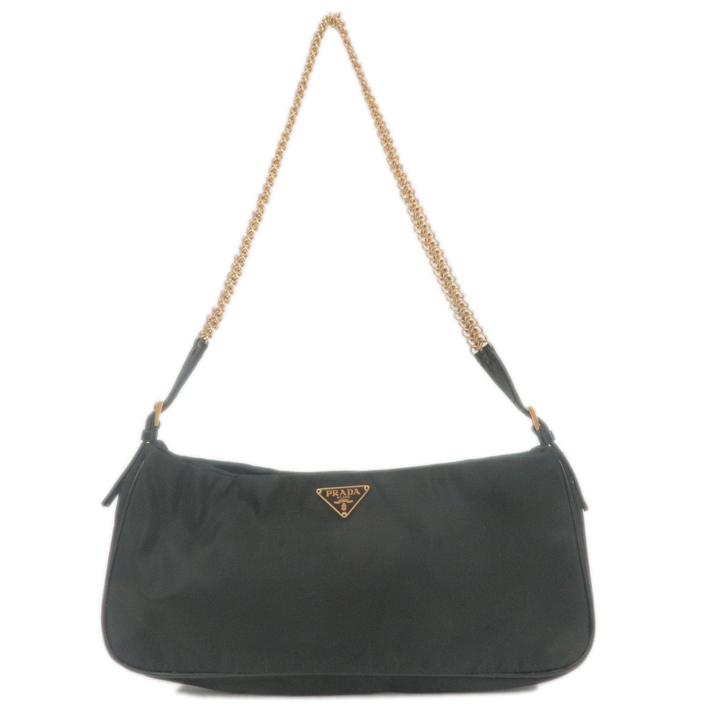Prada Prada Nylon Chain Shoulder Bag Rose Gold Nero