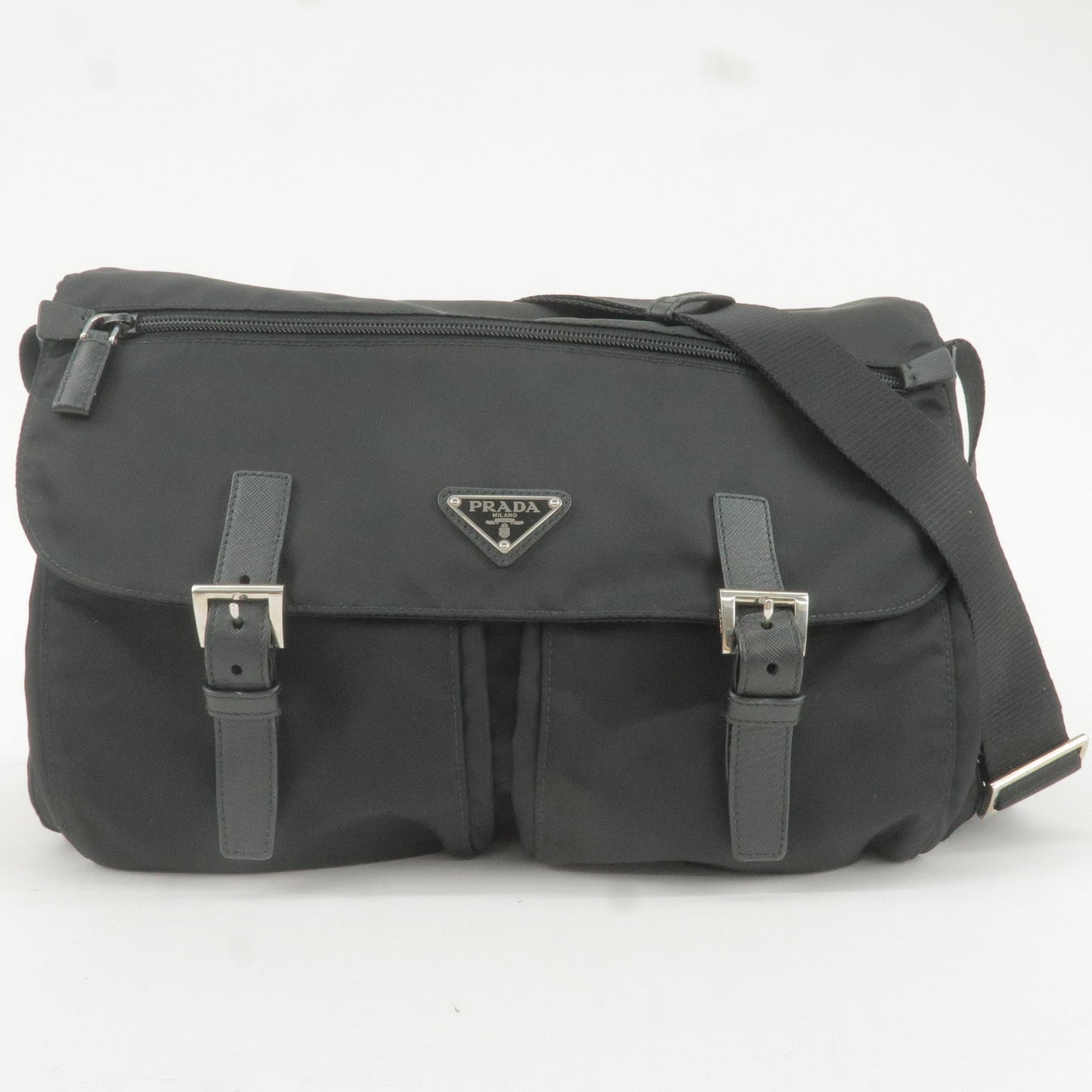 Prada Prada Logo Nylon Leather Shoulder Bag Crossbody Bag Bt1738 35976 12