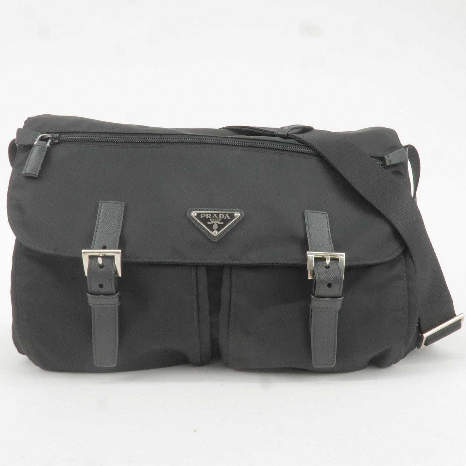 Prada Prada Logo Nylon Leather Shoulder Bag Crossbody Bag Bt1738 35976 12