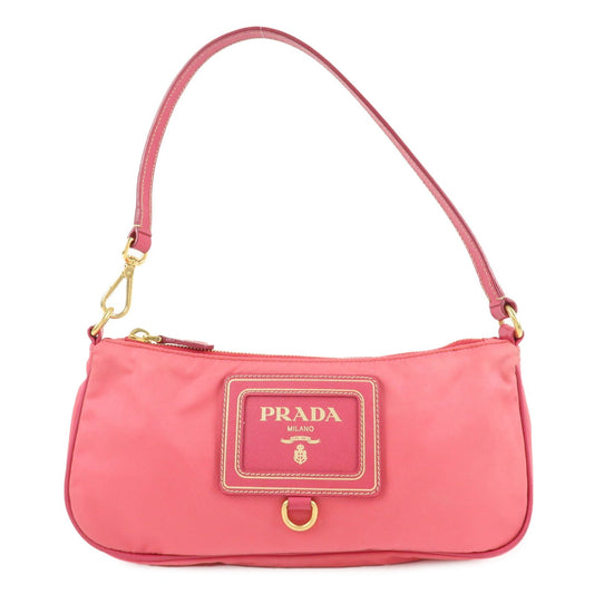 Prada Shoulder Bag Hand Bag d Leather Nylon Saffiano