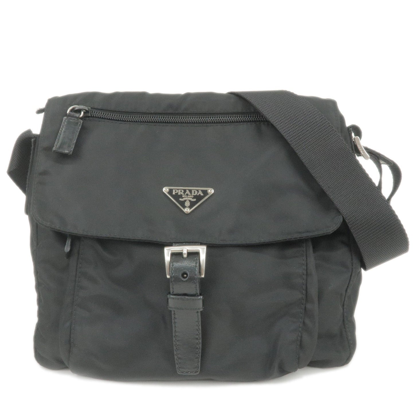 Prada Prada Logo Nylon Leather Shoulder Bag Purse Bag