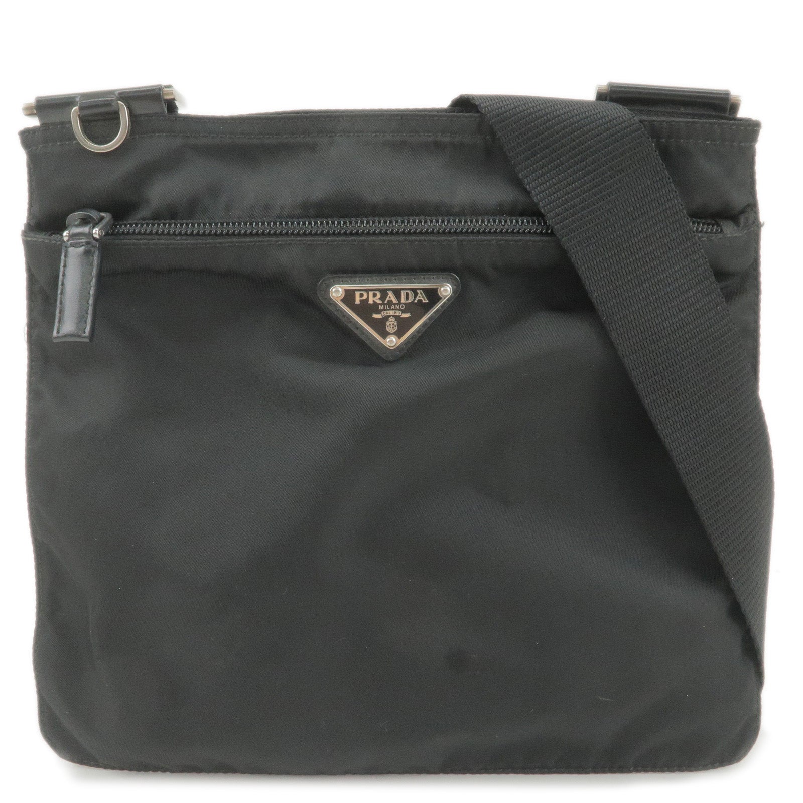 Prada Prada Logo Nylon Leather Shoulder Bag Crossbody Bag Black 36015 16