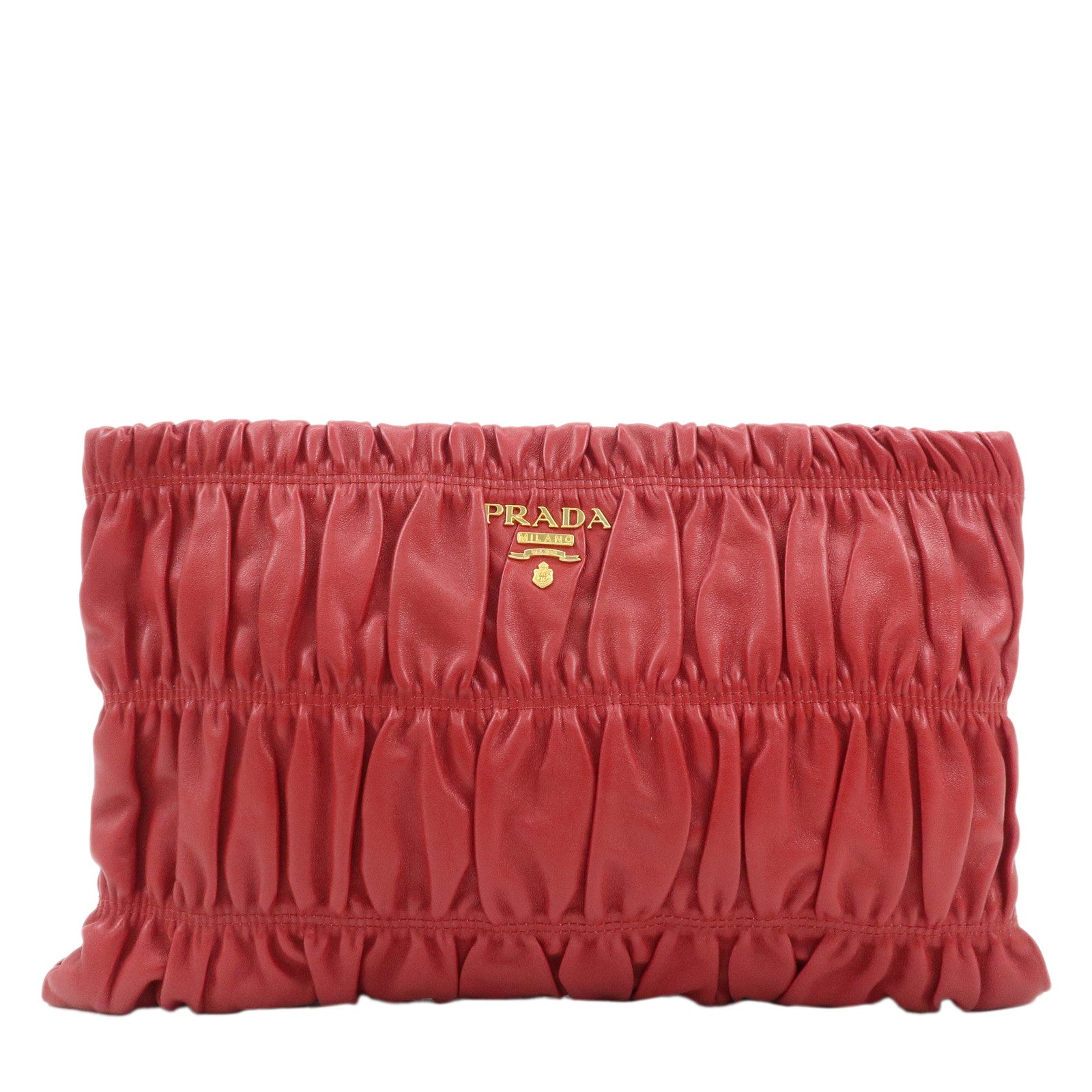 Prada Clutch Bag d Leather Red