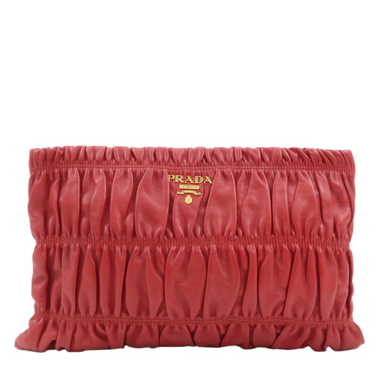 Prada Clutch Bag d Leather Red