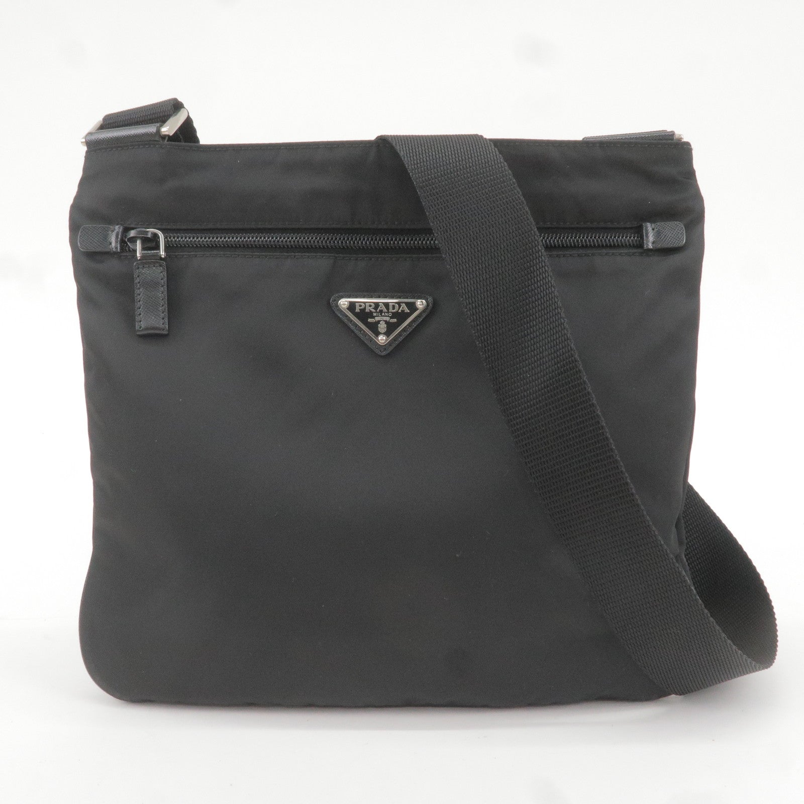 Prada Prada Logo Nylon Leather Shoulder Bag Nero Black Va0563 36318 13