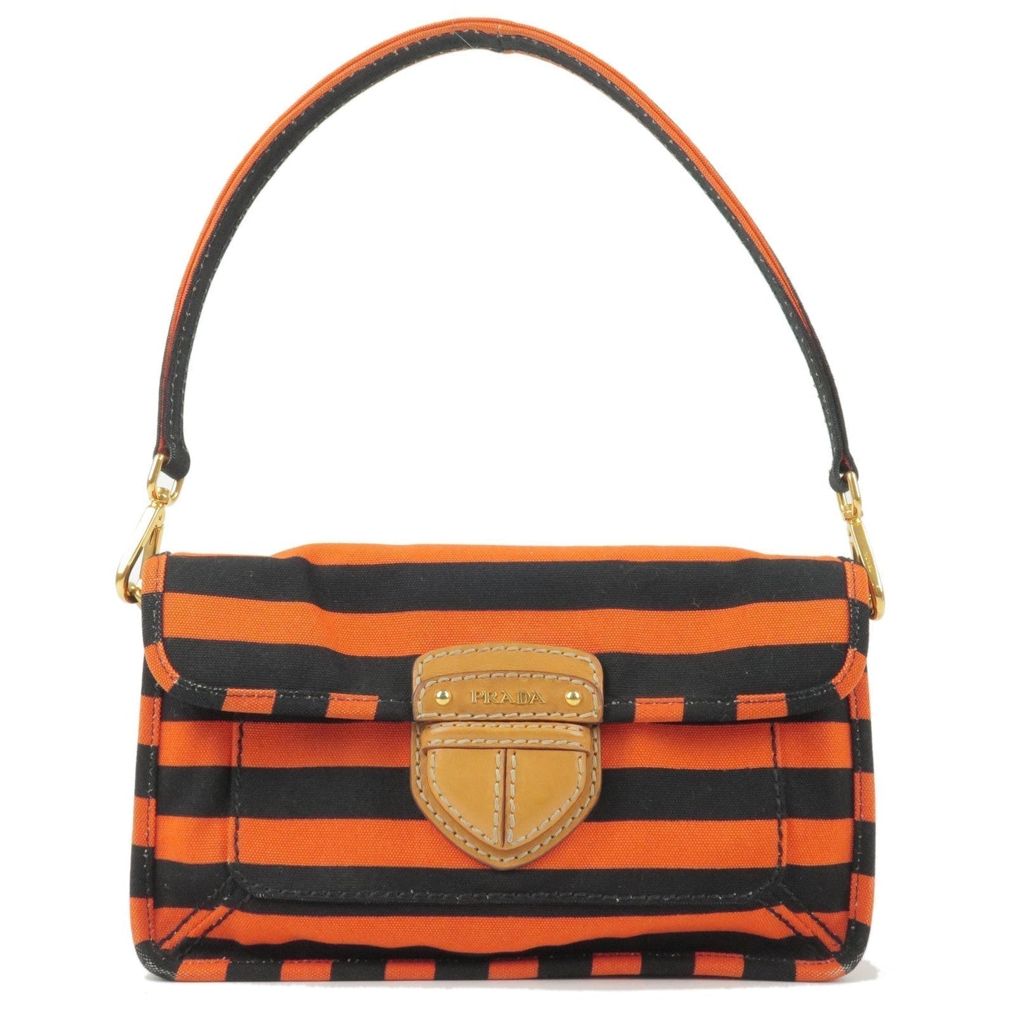 Prada Prada Logo Canvas Leather Shoulder Bag Hand Bag