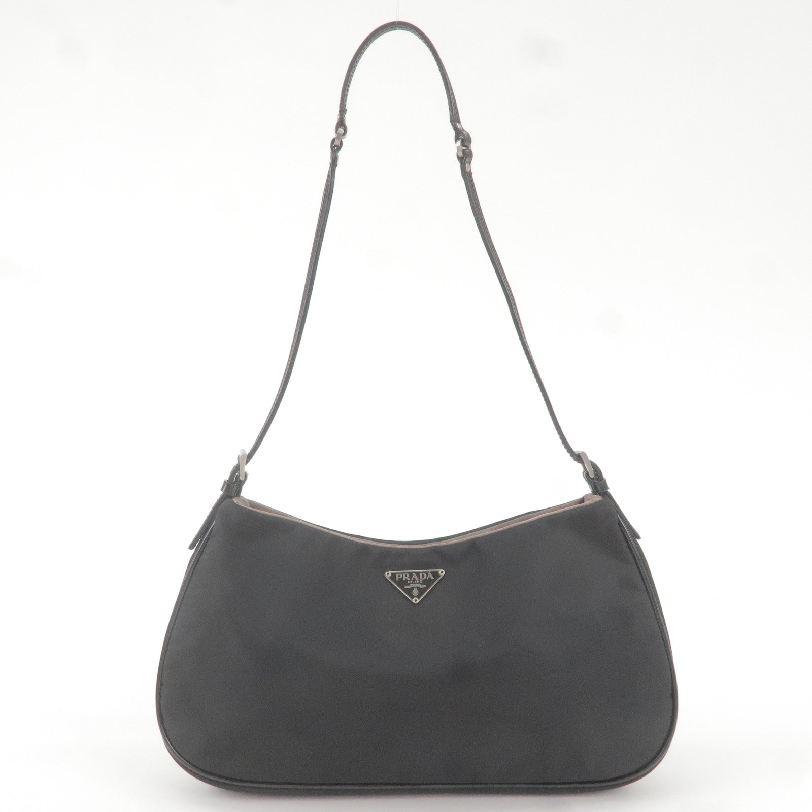 Prada Prada Logo Nylon Enamel Shoulder Bag Purse Hand