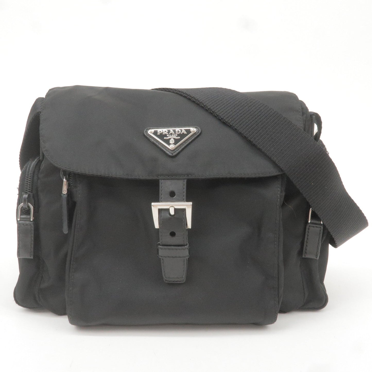 Prada Prada Logo Nylon Leather Shoulder Bag Nero Black Bt0501 36662 14