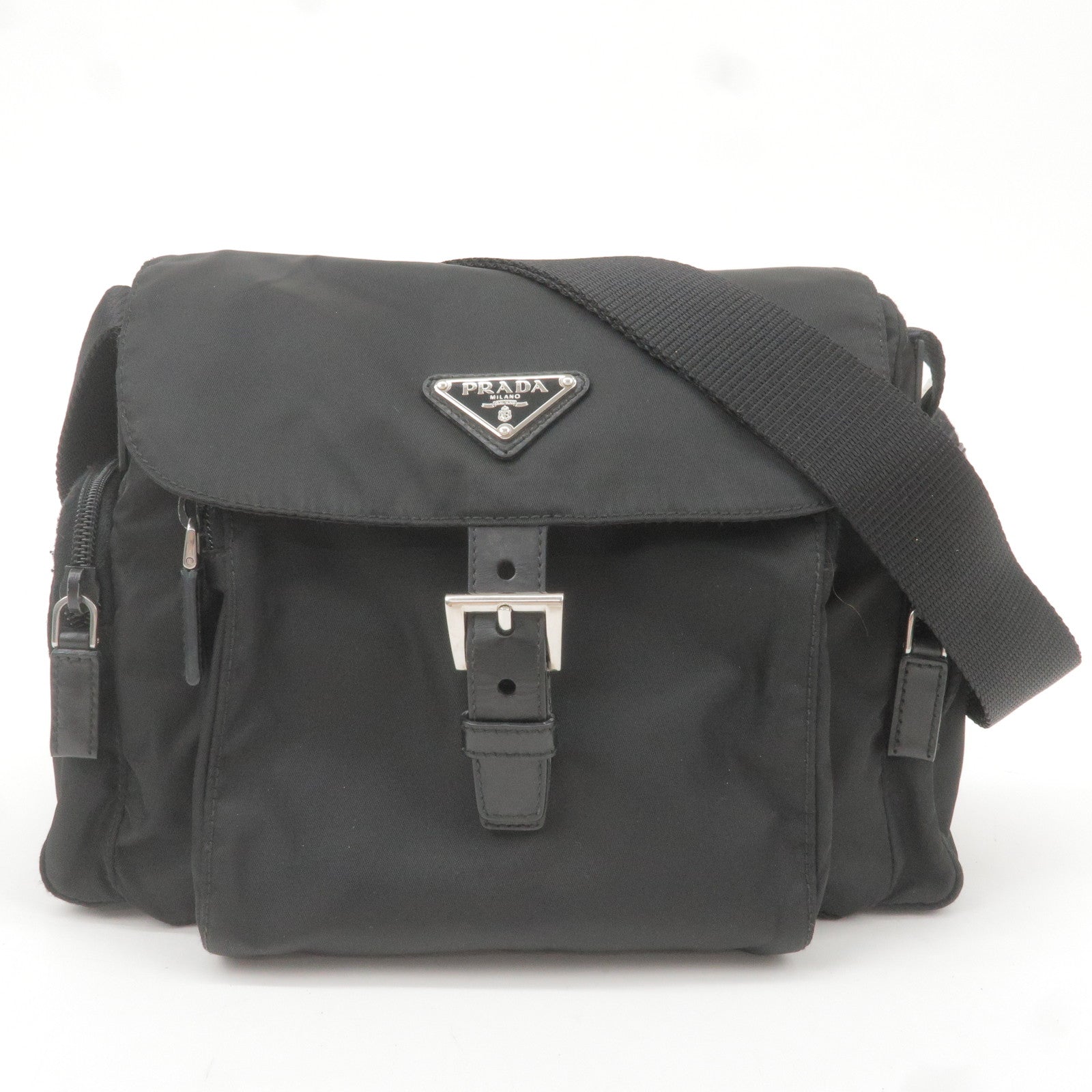 Prada Prada Logo Nylon Leather Shoulder Bag Nero Black Bt0501 36662 14