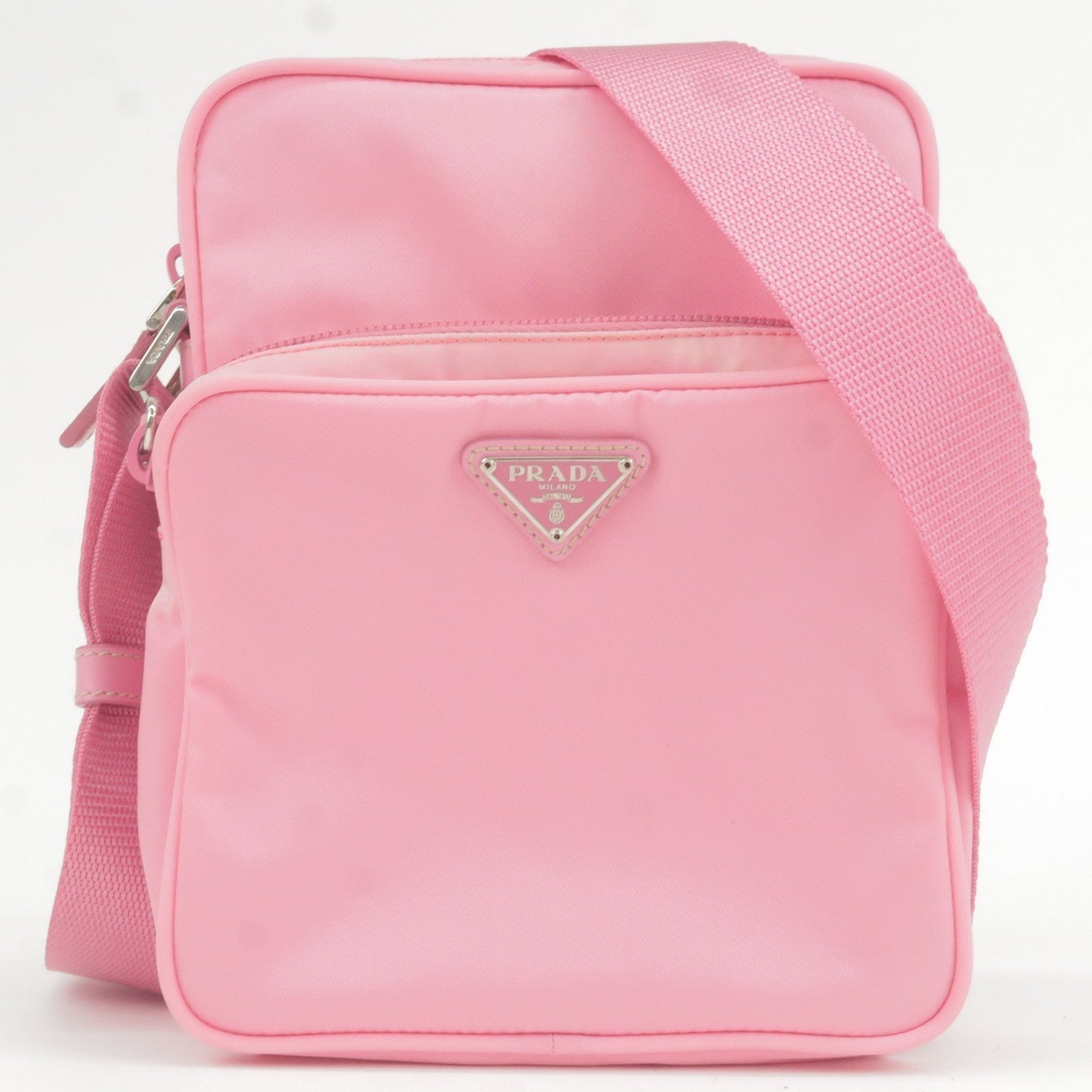 Prada Prada Nylon Leather Shoulder Bag Pouch Purse Pink