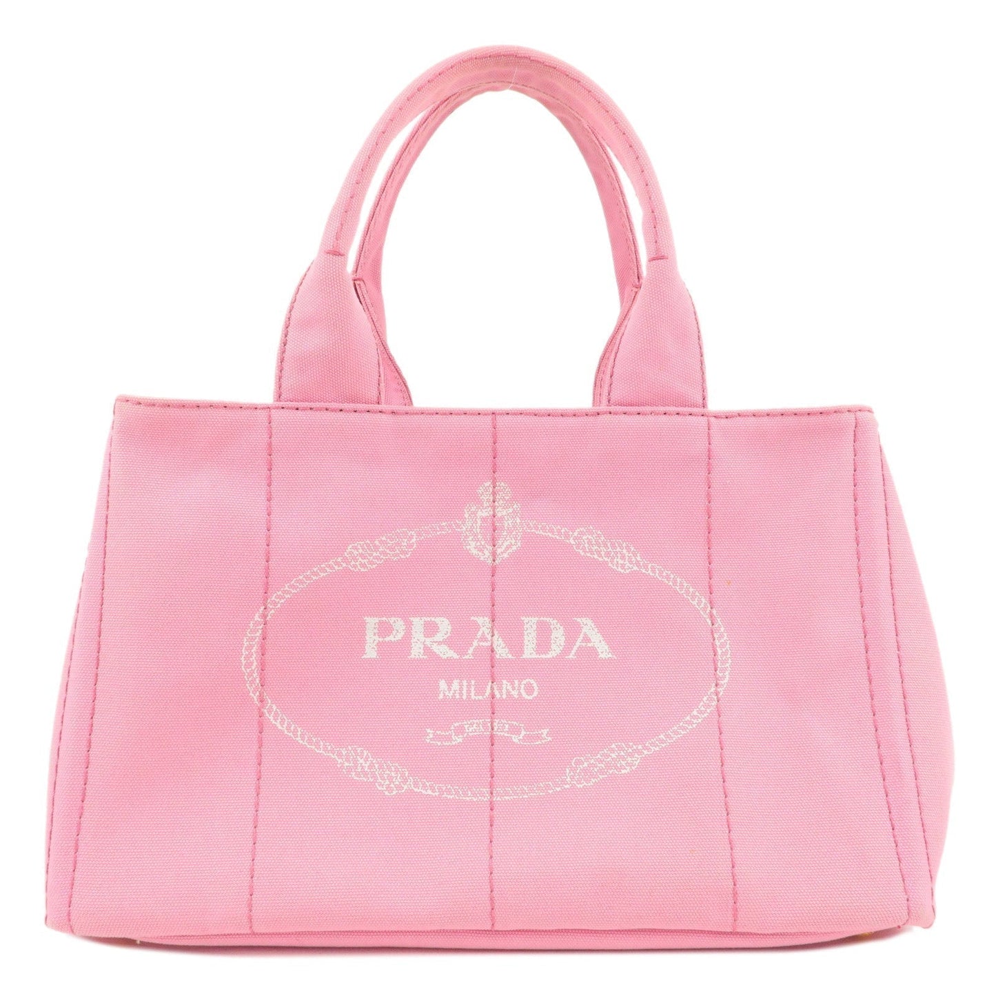 Prada Prada Logo Canapa Canvastote Bag Hand Bag Pink