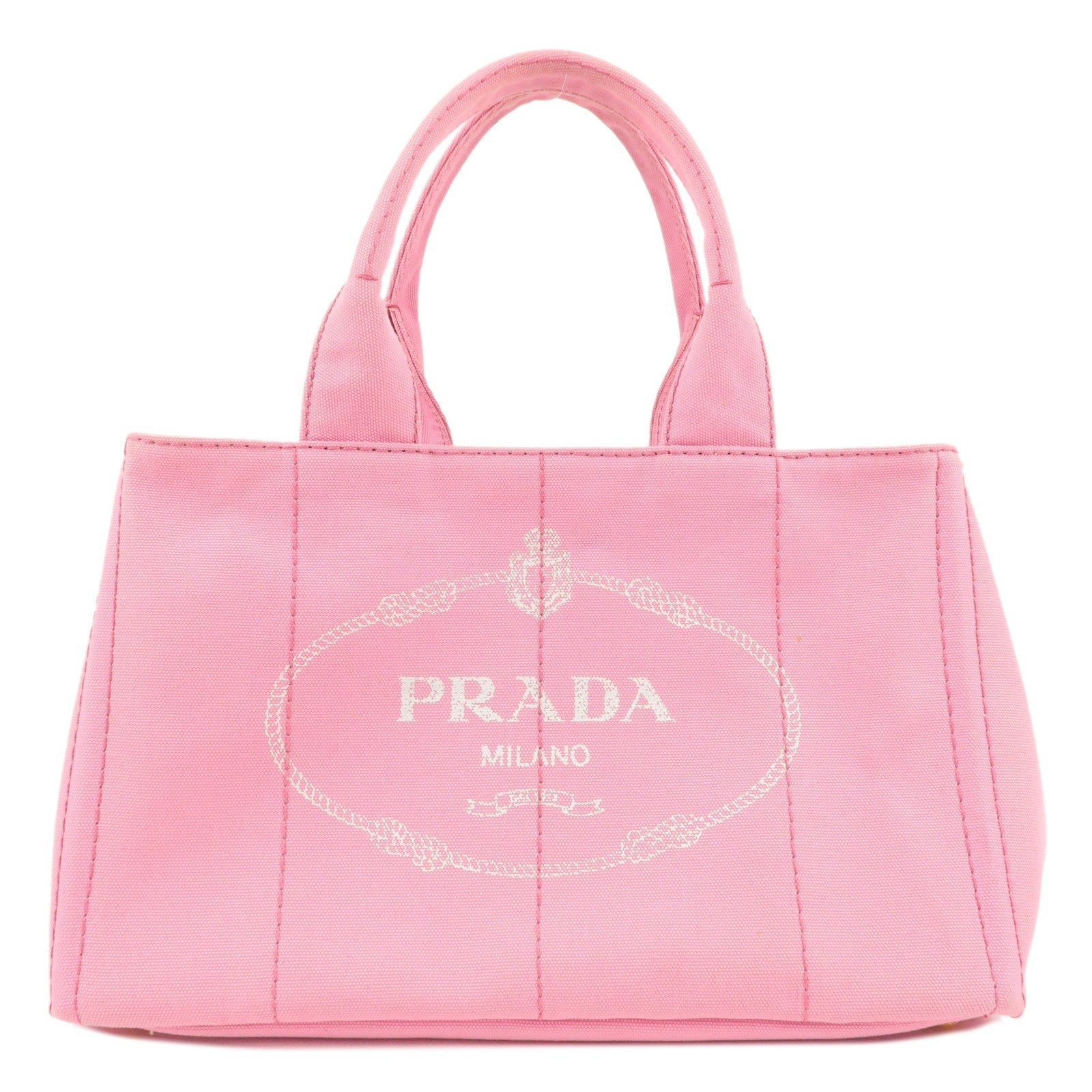 Prada Prada Logo Canapa Canvastote Bag Hand Bag Pink