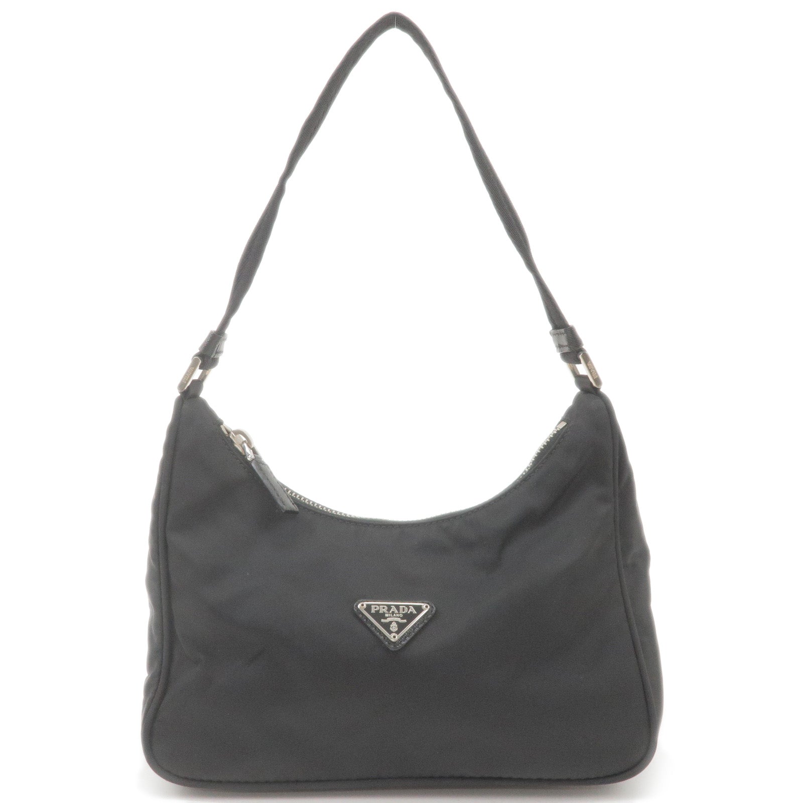 Prada Prada Logo Nylon Leather Shoulder Bag Nero Black 1N1204 36646 16