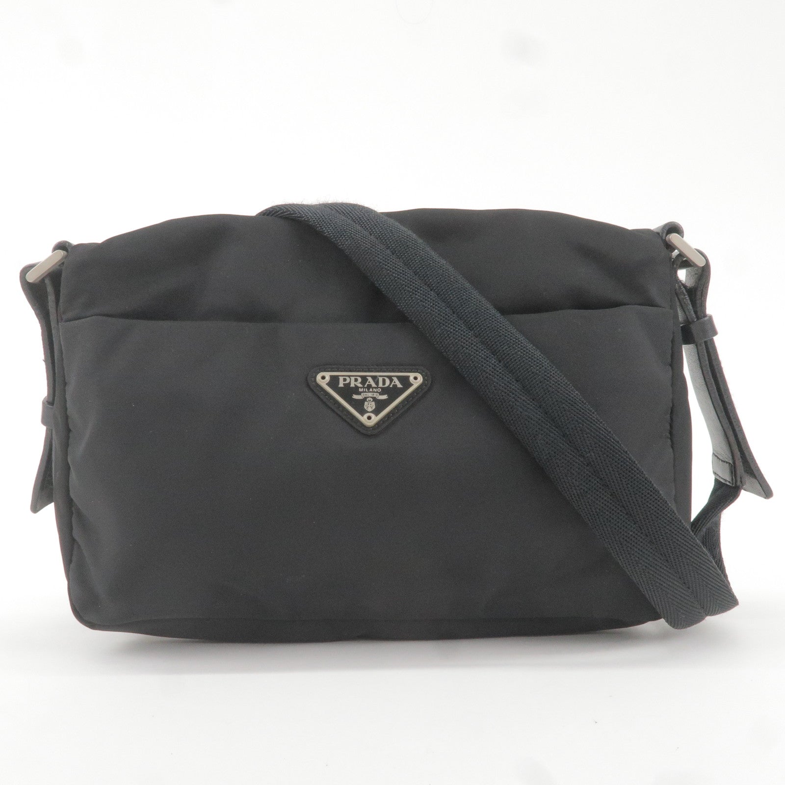 Prada Prada Logo Nylon Leather Shoulder Bag Nero Black B9717 36388 6